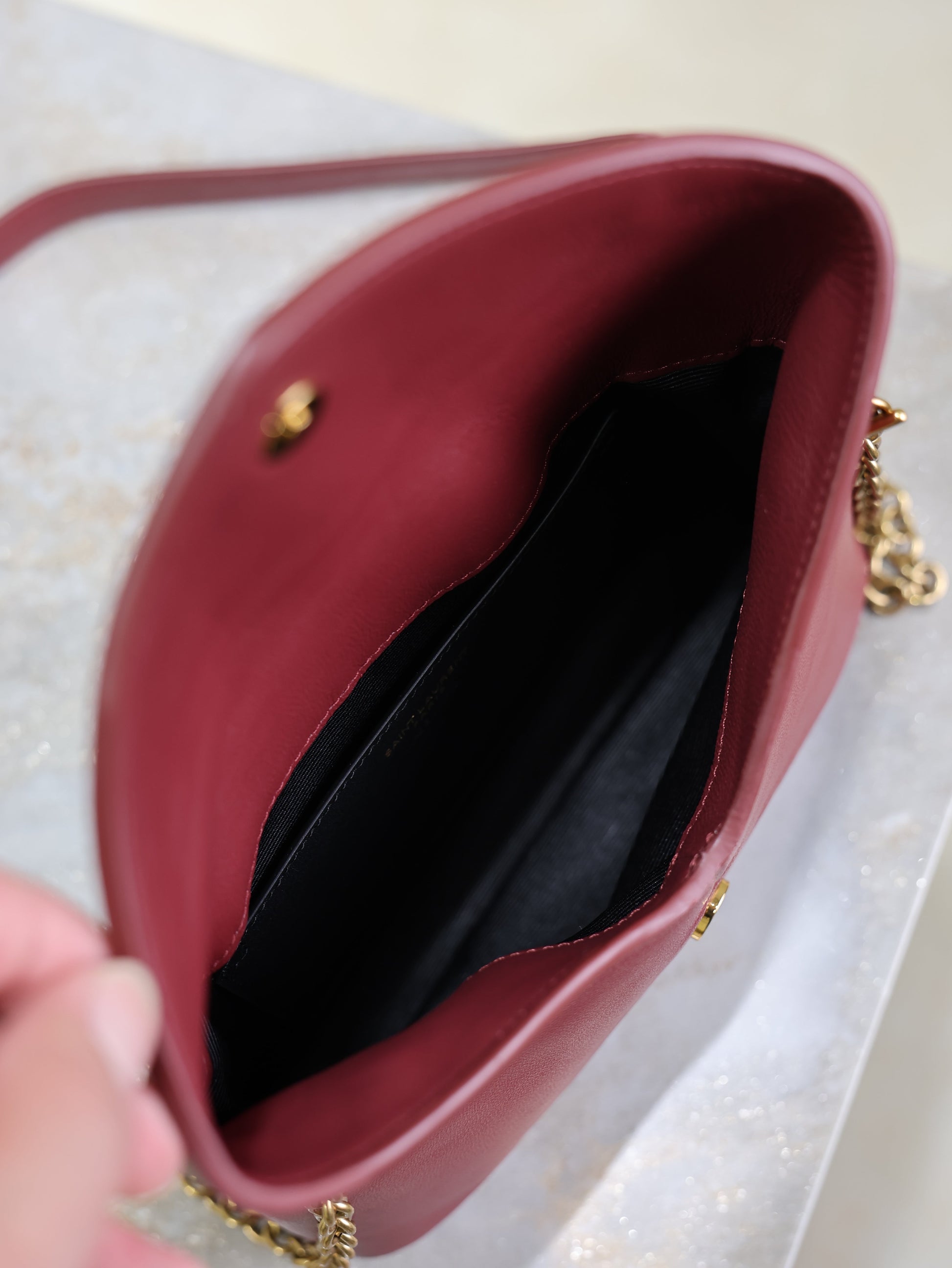 Prada Calypso Bag 19cm Burgundy Sheepskin Leather mysite