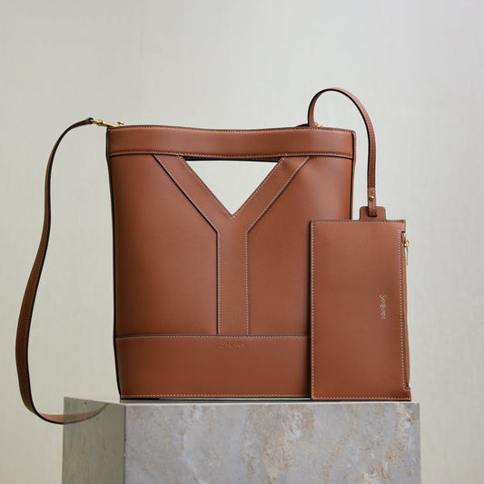 Prada Y Small Bucket 23cm Caramel Leather mysite