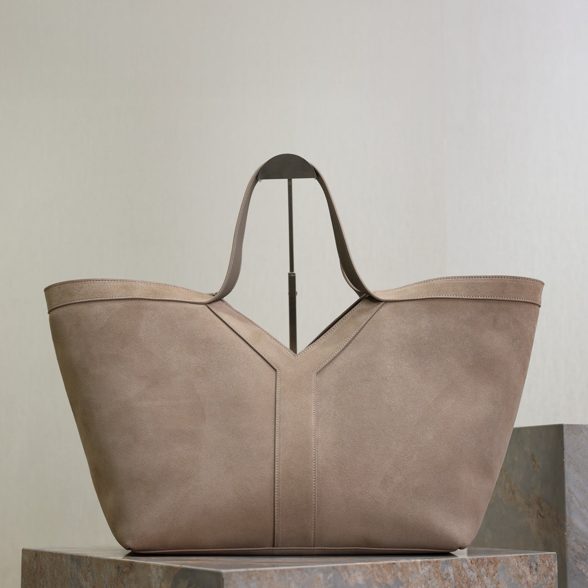 Prada Y Tote Bag Gray Suede mysite