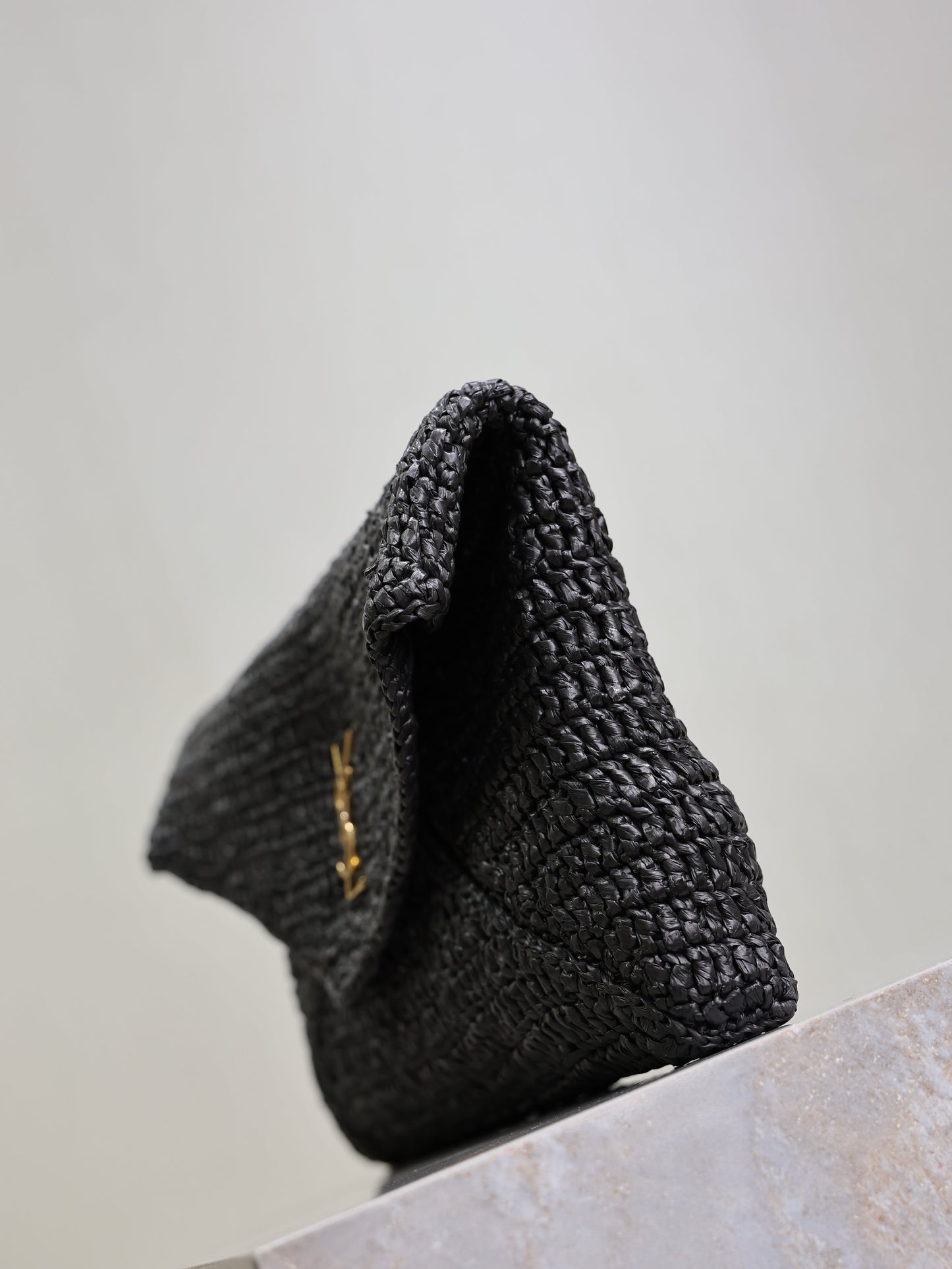 Prada Envelope Clutch 29cm Black Raffia Leather mysite