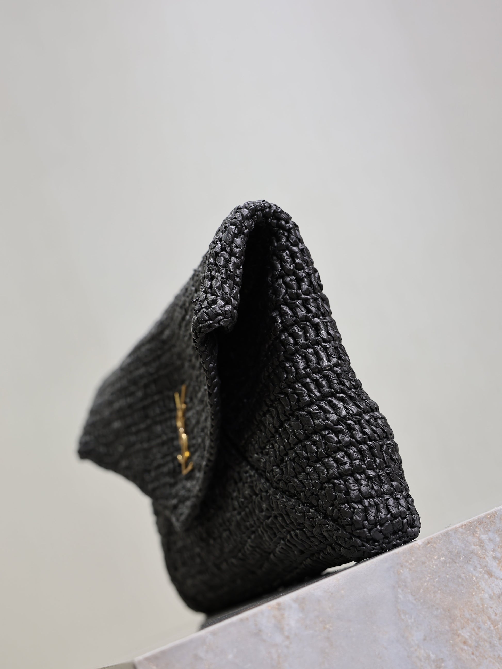 Prada Envelope Clutch 29cm Black Raffia Leather mysite