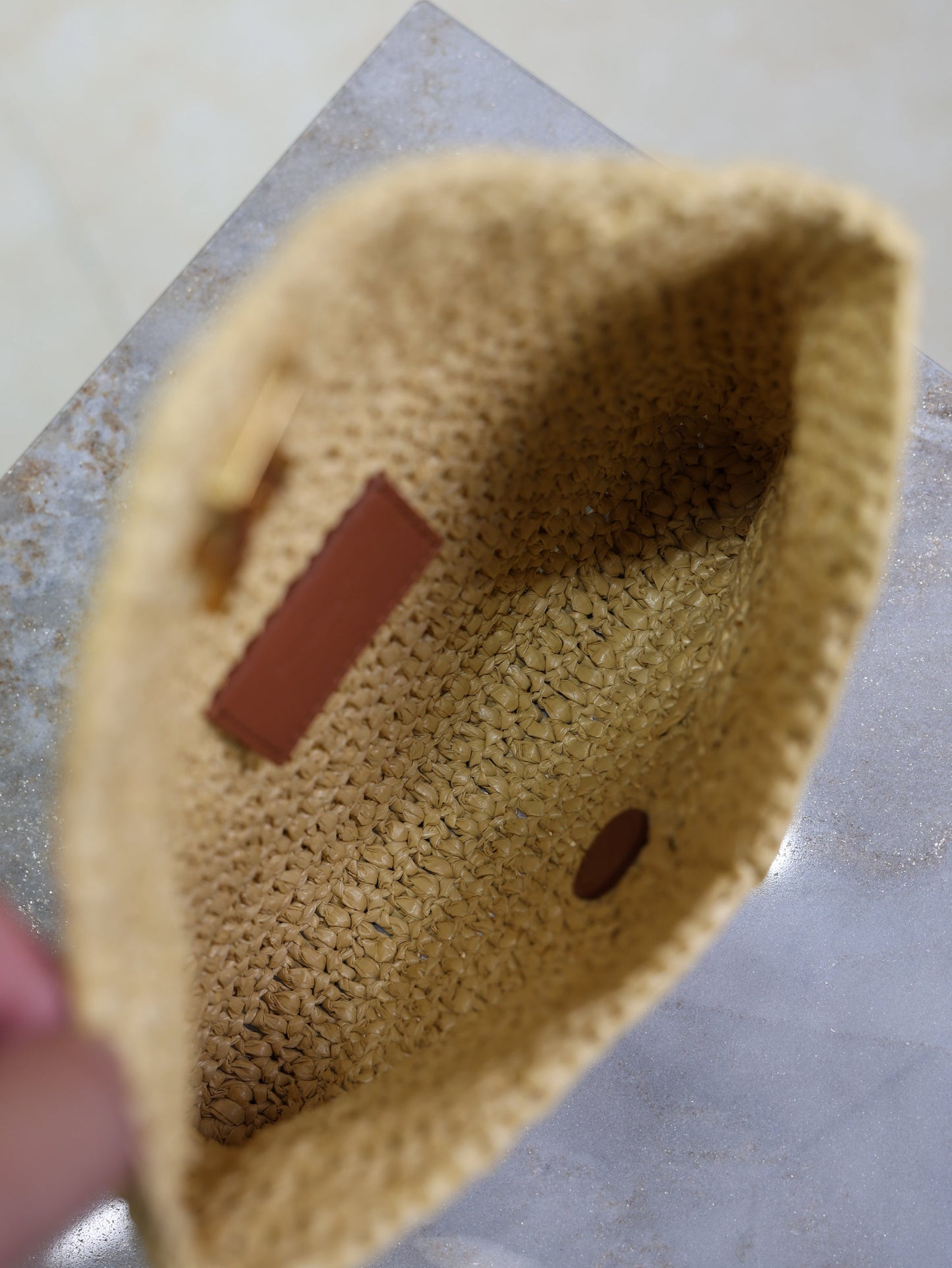 Prada Calypso Bag 19cm Beige Raffia Leather mysite