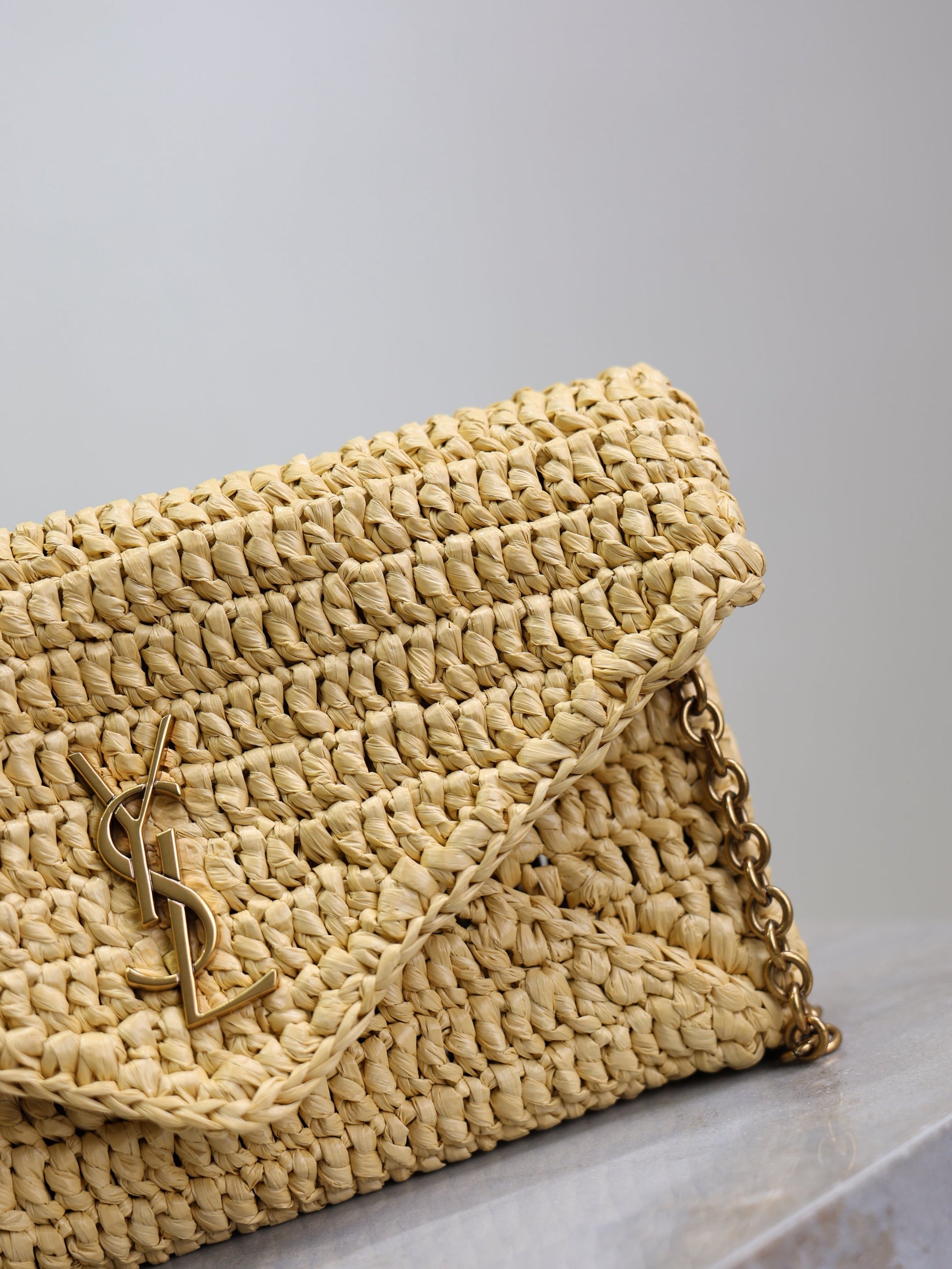 Prada Calypso Bag 19cm Beige Raffia Leather mysite