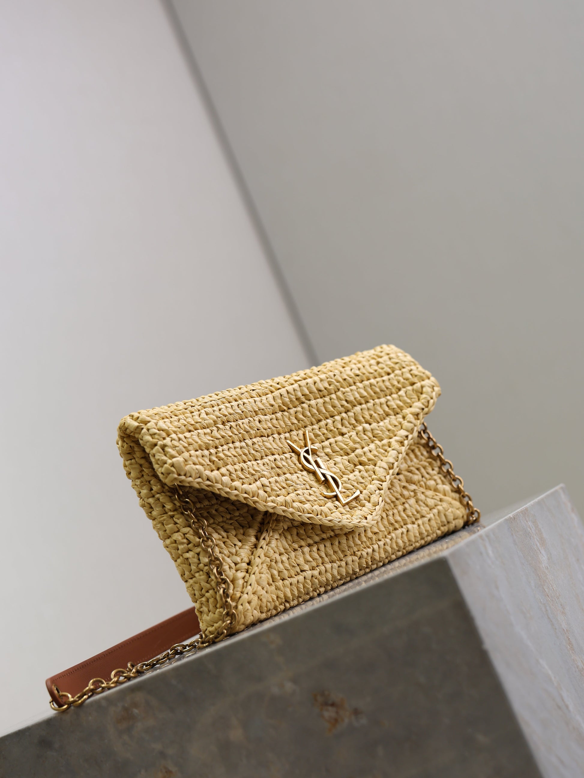 Prada Calypso Bag 19cm Beige Raffia Leather mysite