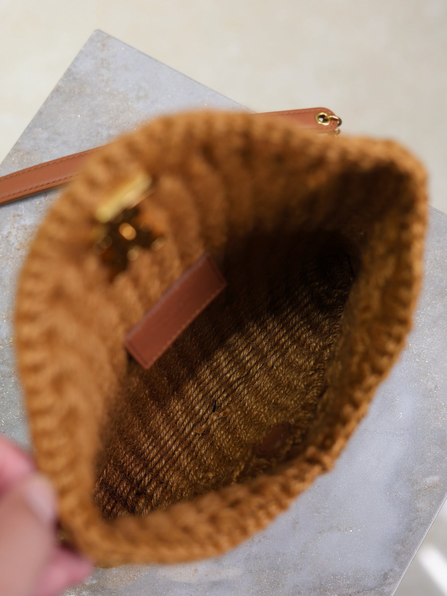 Prada Calypso Bag 19cm Brown Rope Woven Leather mysite