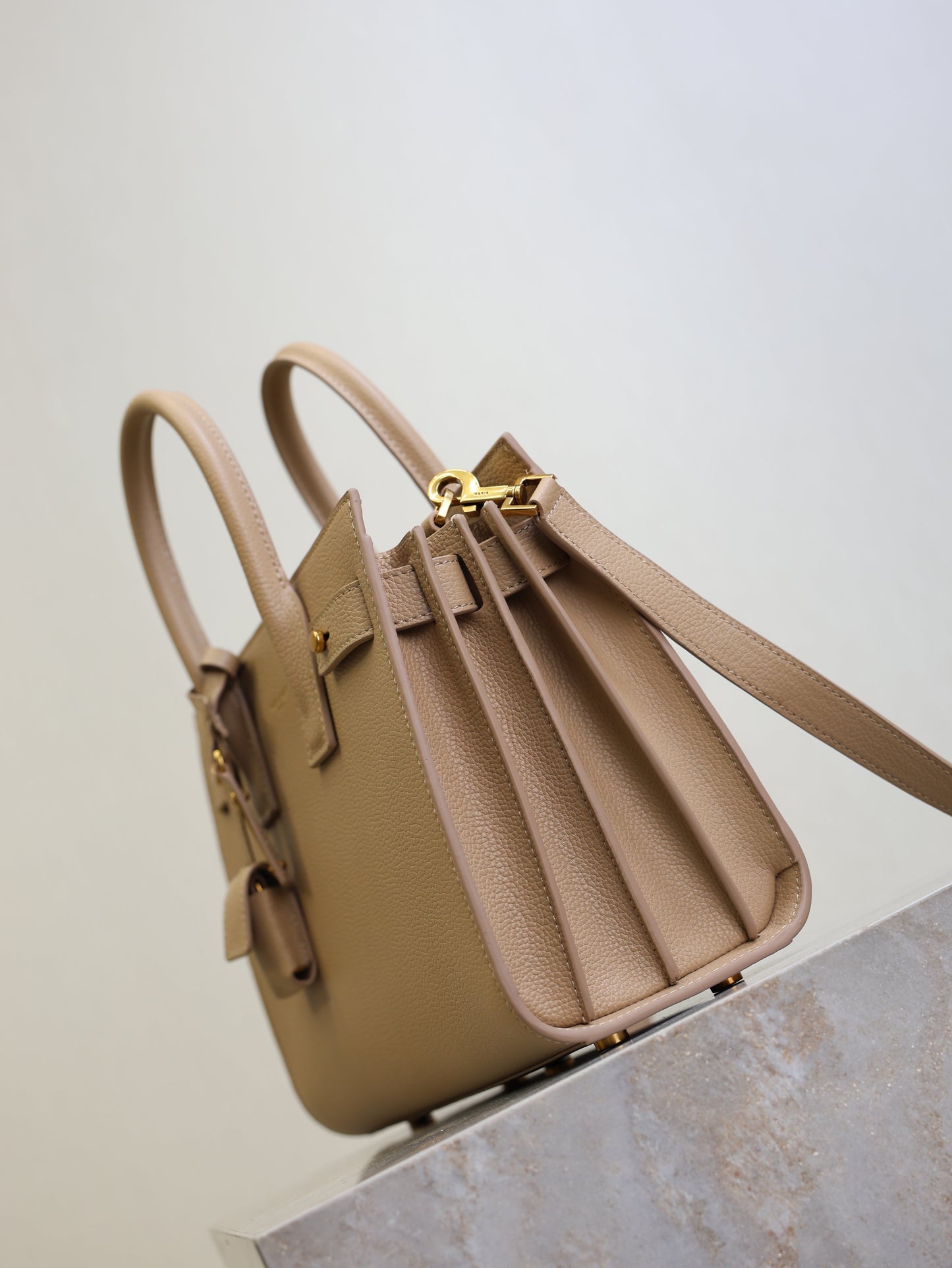 YSL Sac De Jour Nano 26cm Beige  Grain Cowhide GHW mysite