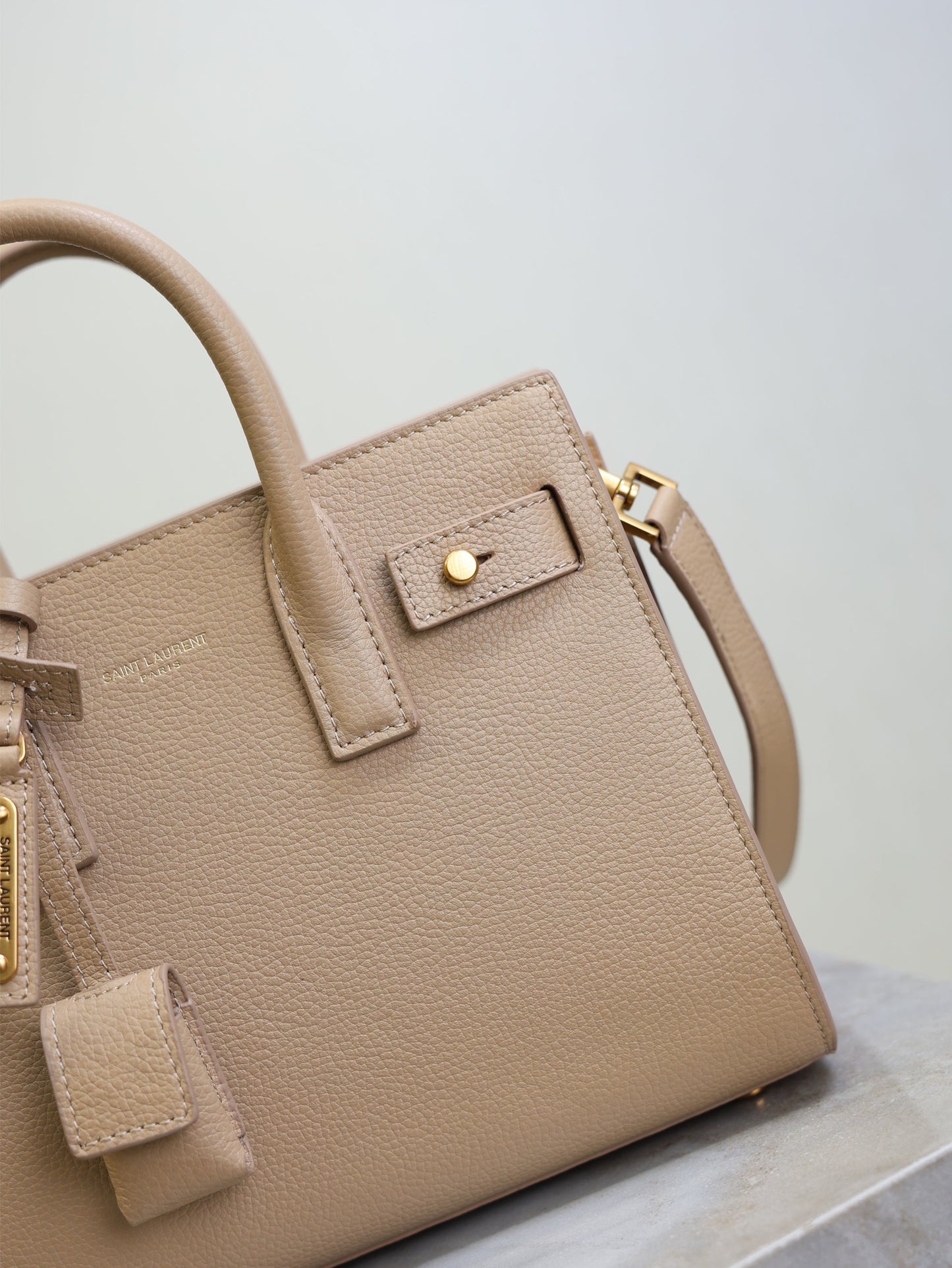 YSL Sac De Jour Nano 22cm Beige Grain Cowhide GHW mysite