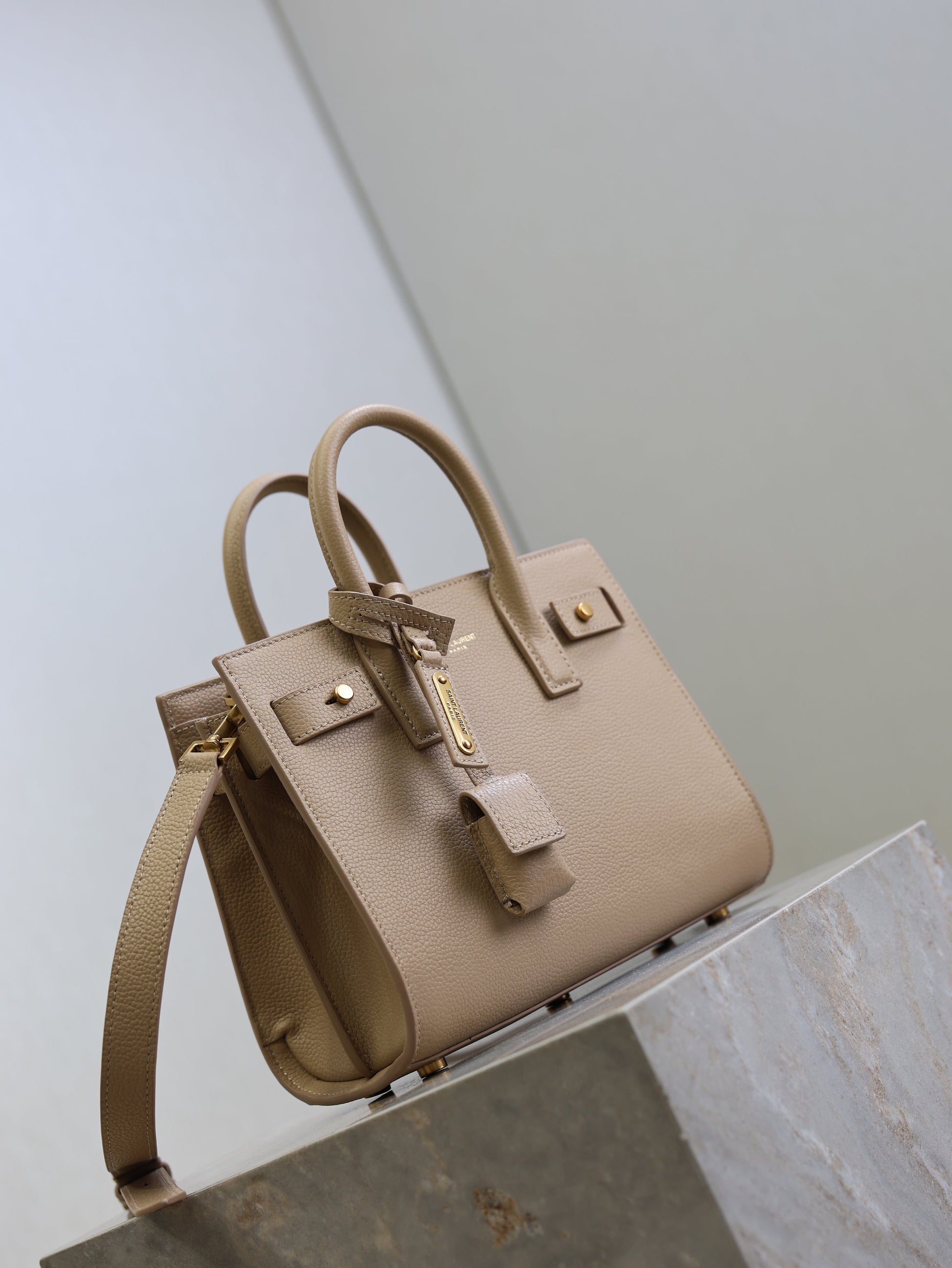 YSL Sac De Jour Nano 22cm Beige Grain Cowhide GHW mysite