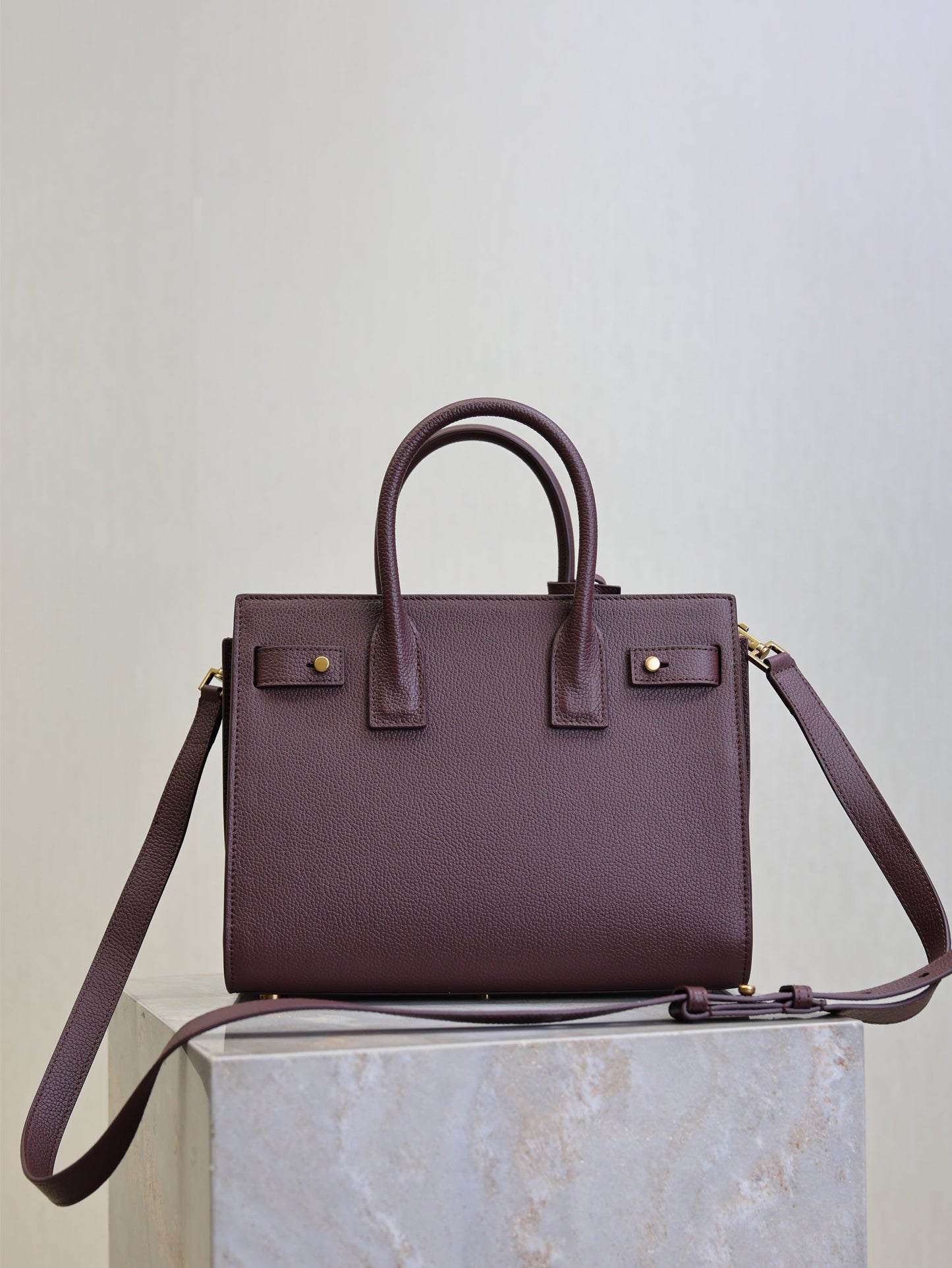 YSL Sac De Jour Nano 26cm Dark Burgundy Grain Cowhide GHW mysite