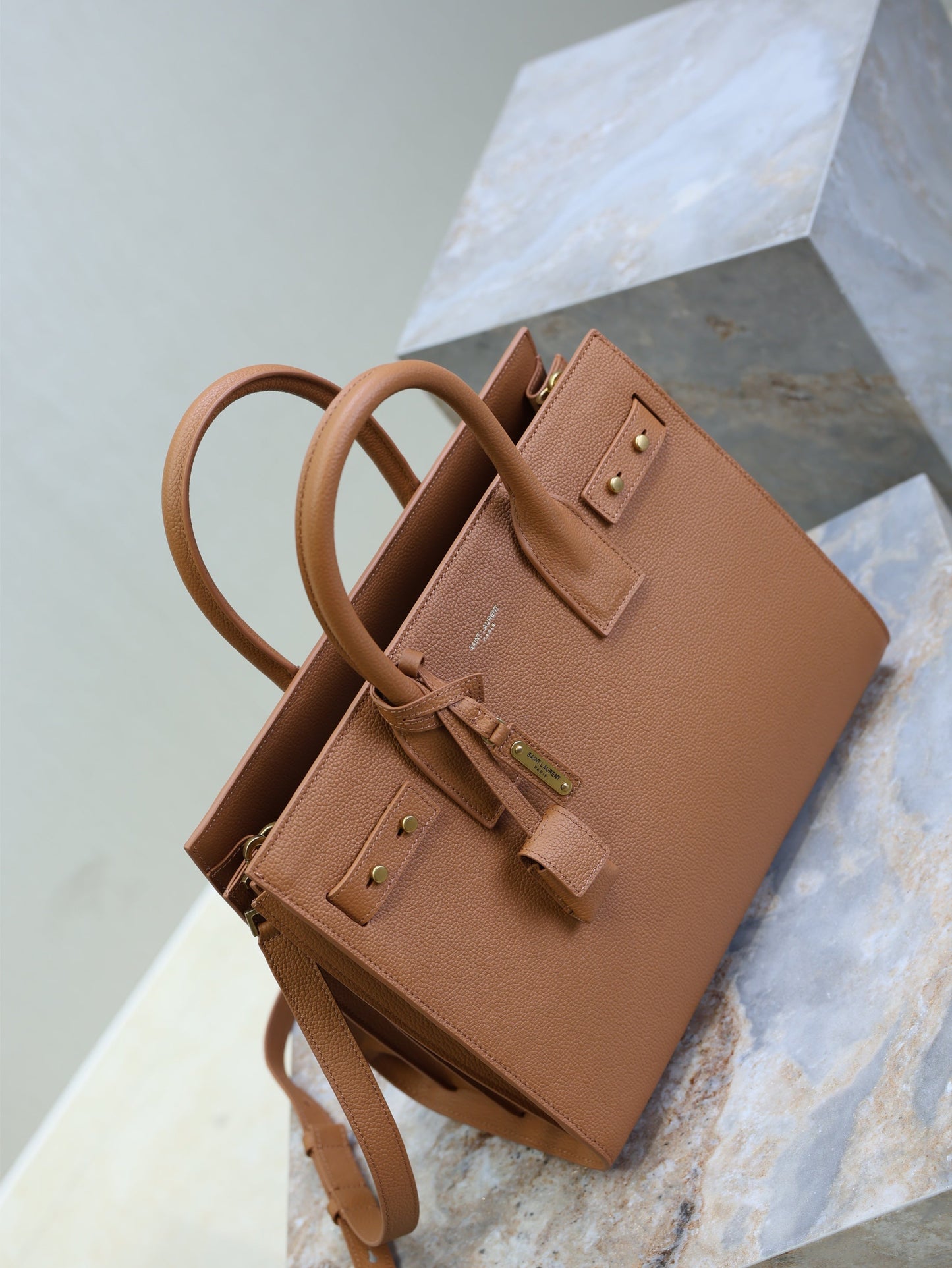 YSL Sac De Jour Nano 32cm Brown Grain Cowhide GHW mysite