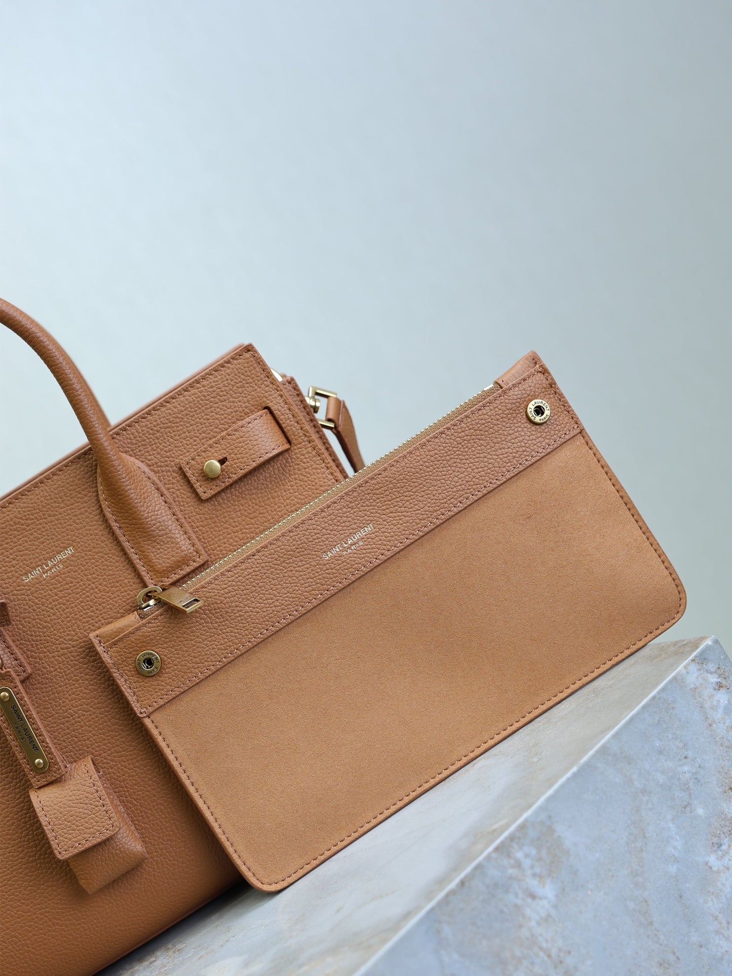 YSL Sac De Jour Nano 26cm Brown Grain Cowhide GHW mysite