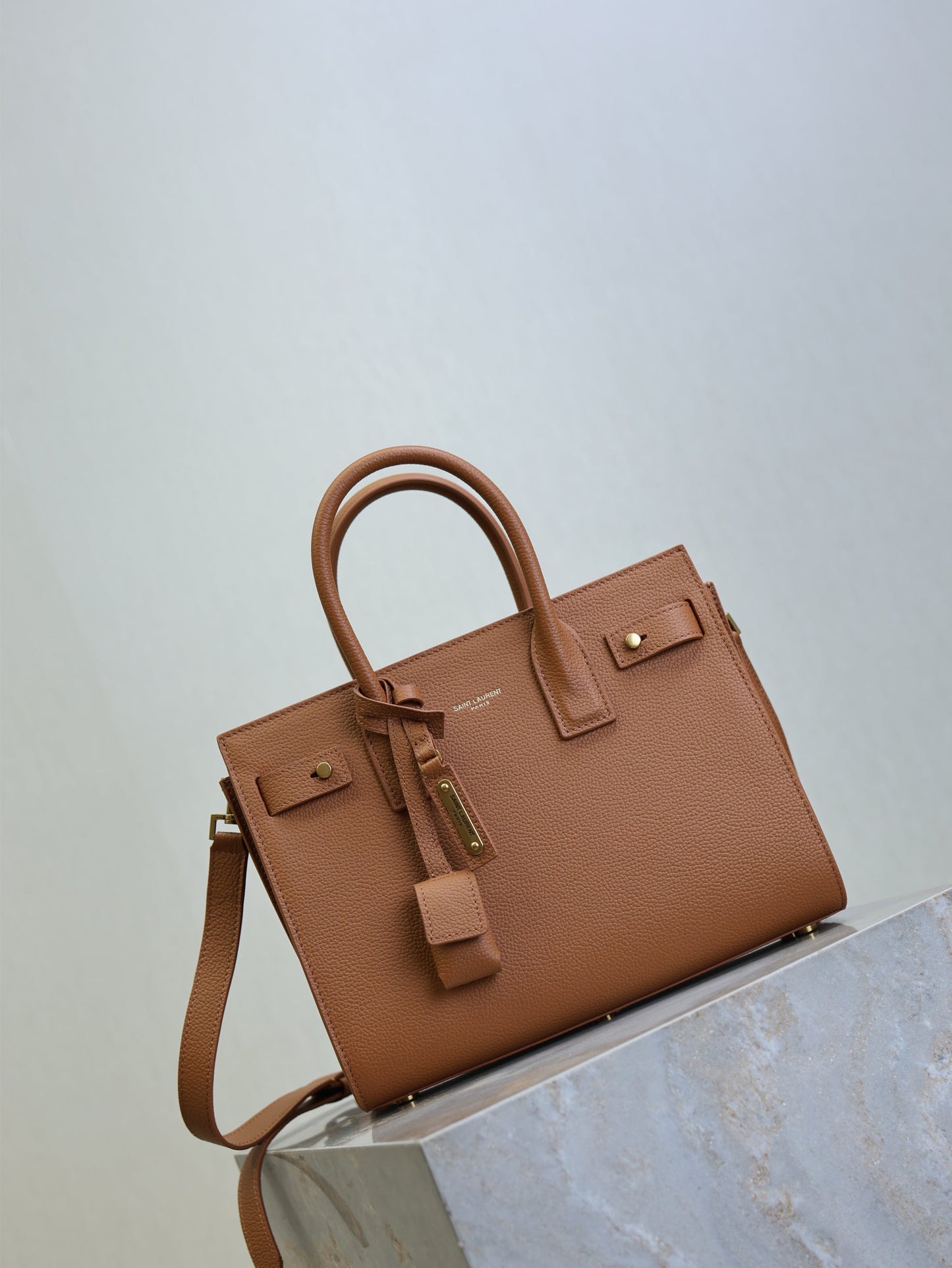 YSL Sac De Jour Nano 26cm Brown Grain Cowhide GHW mysite