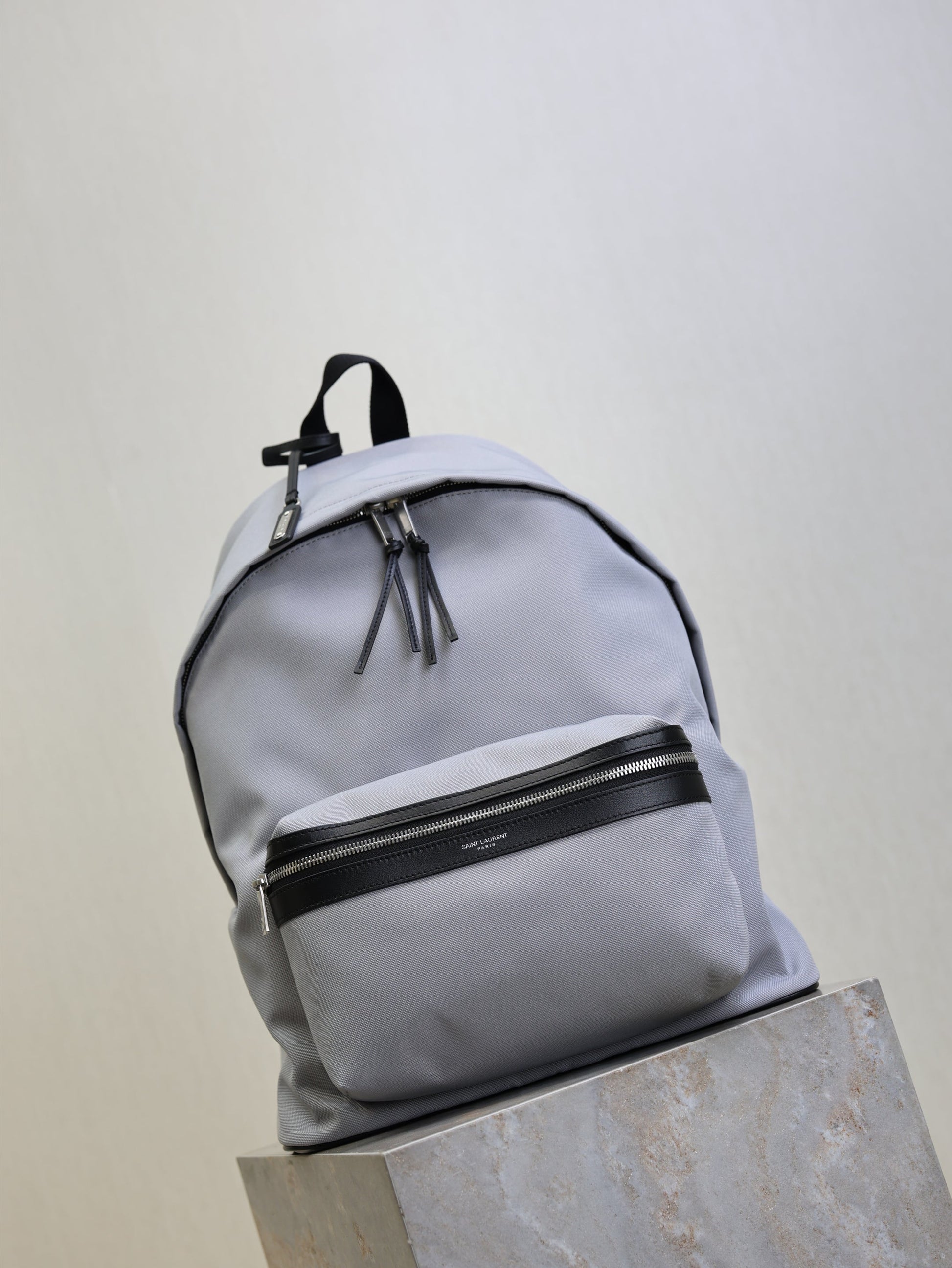 Prada City Backpacks Light Gray Cowhide Cotton mysite