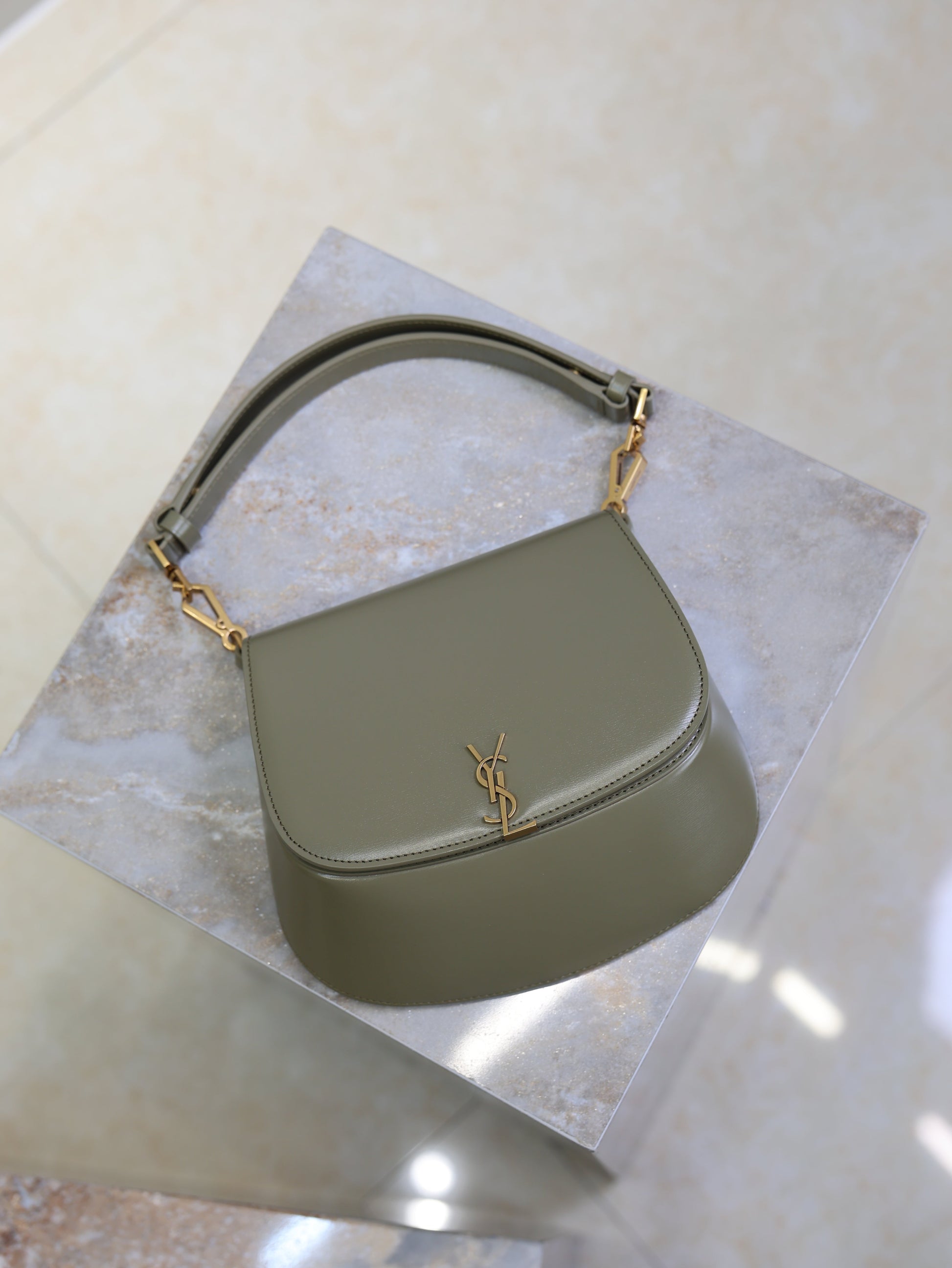 Prada Mini Voltaire 21cm Olive Green Calfskin GHW mysite