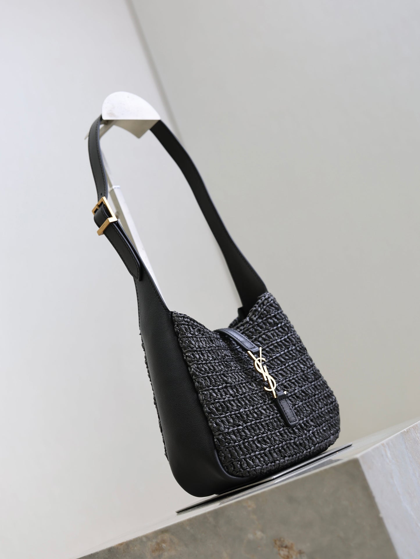 Prada LE 5A7 Mini 15cm Black Raffia Leather GHW mysite