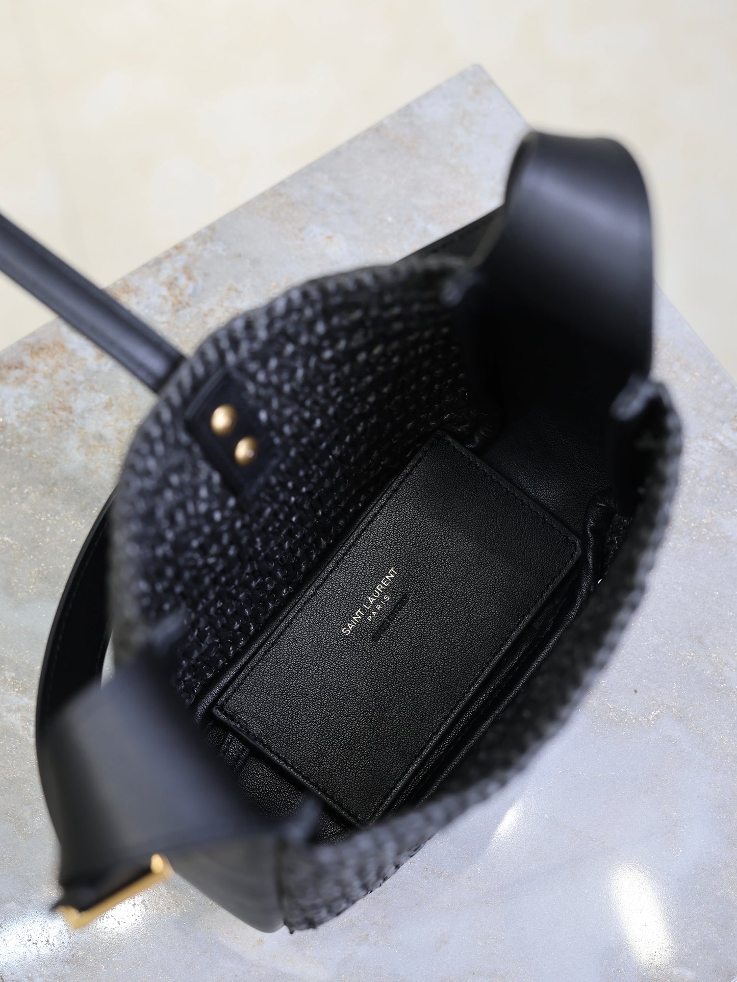 Prada LE 5A7 Mini 15cm Black Raffia Leather GHW mysite