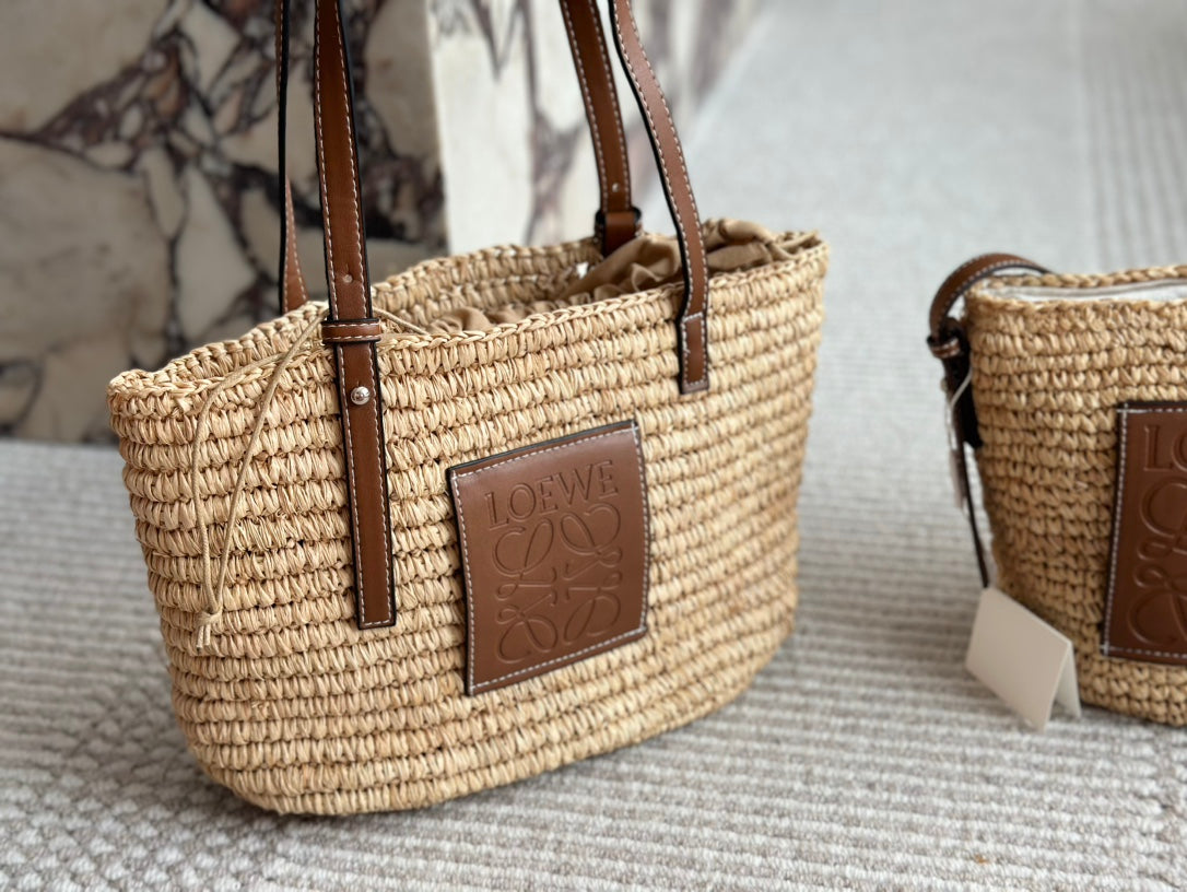 LOE 27 SUMMER WOVEN BASKET IN NATURAL RAFFIA mysite