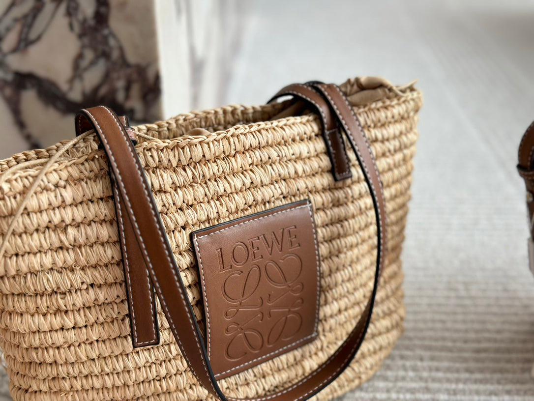 LOE 27 SUMMER WOVEN BASKET IN NATURAL RAFFIA mysite
