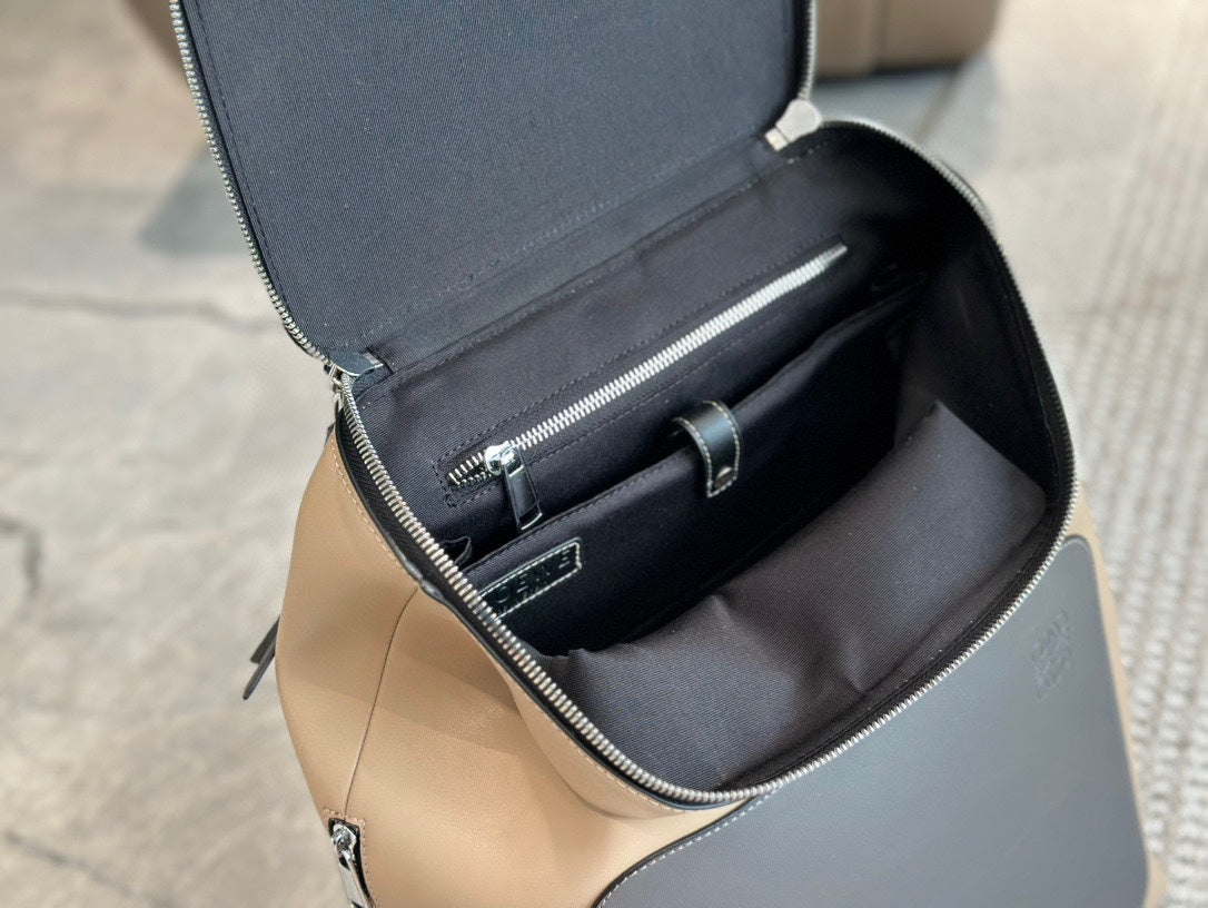 LOE GOYA BACKPACK 40 IN BLACK MIX BEIGE GRAINED CALFSKIN mysite