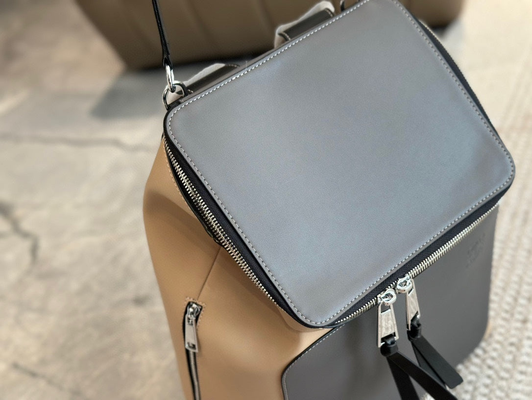 LOE GOYA BACKPACK 40 IN BLACK MIX BEIGE GRAINED CALFSKIN mysite