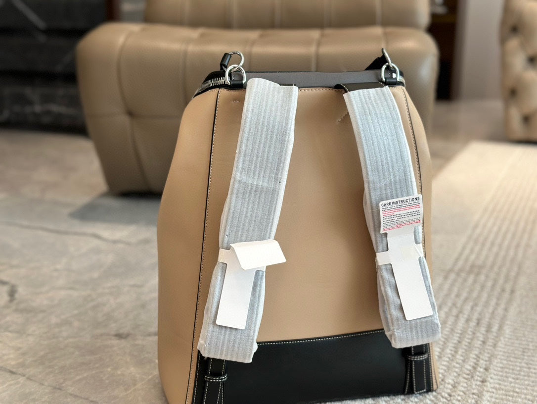 LOE GOYA BACKPACK 40 IN BLACK MIX BEIGE GRAINED CALFSKIN mysite