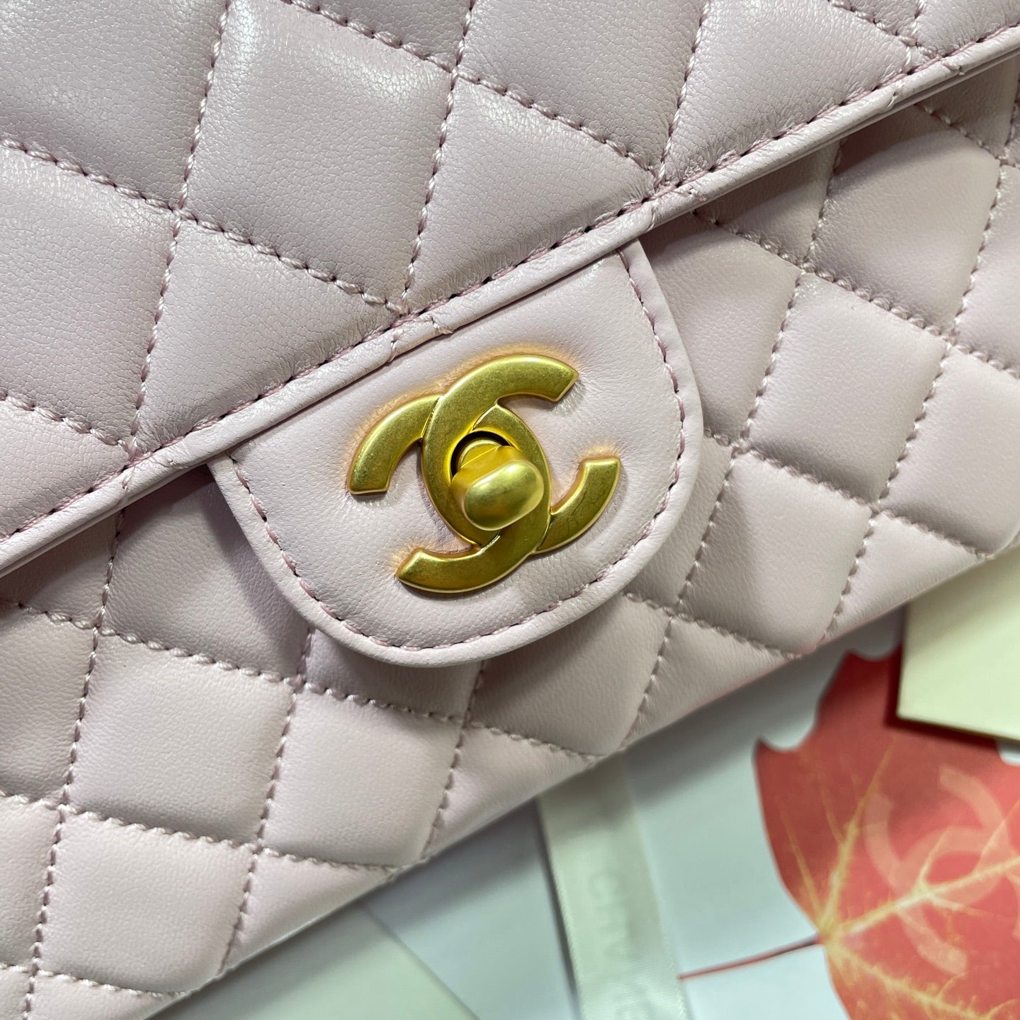 CC 25P Medium Flap Bag 25cm Top Handle Pink Calfskin Gold Hardware mysite