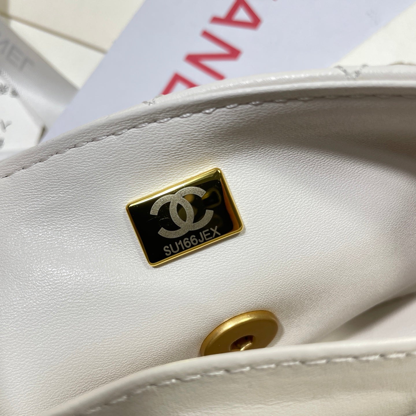 CC 25P Mini Flap Bag 22cm Top Handle Cream Calfskin Gold Hardware mysite