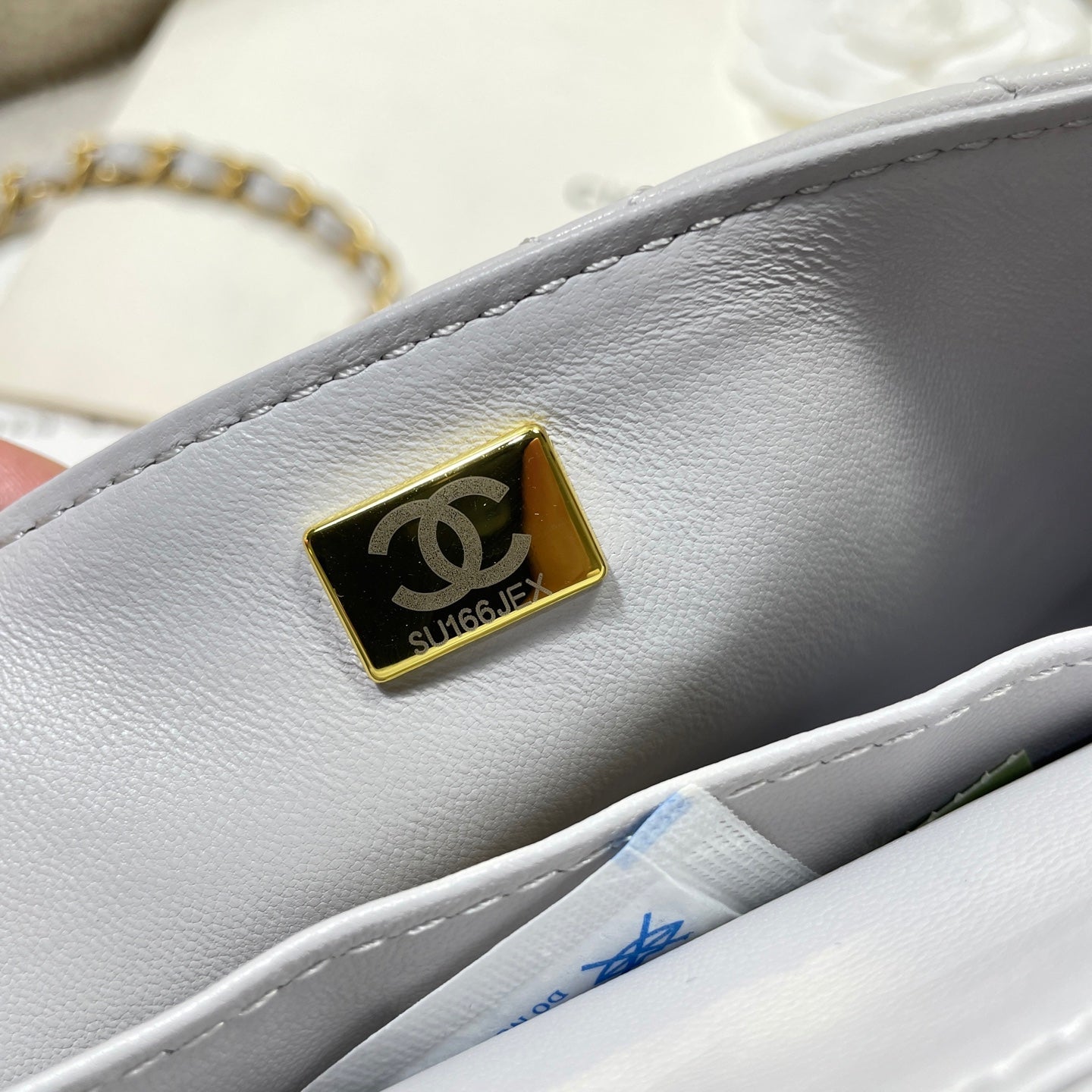 CC 25P Mini Flap Bag 20cm Top Handle Grey Calfskin Gold Hardware mysite