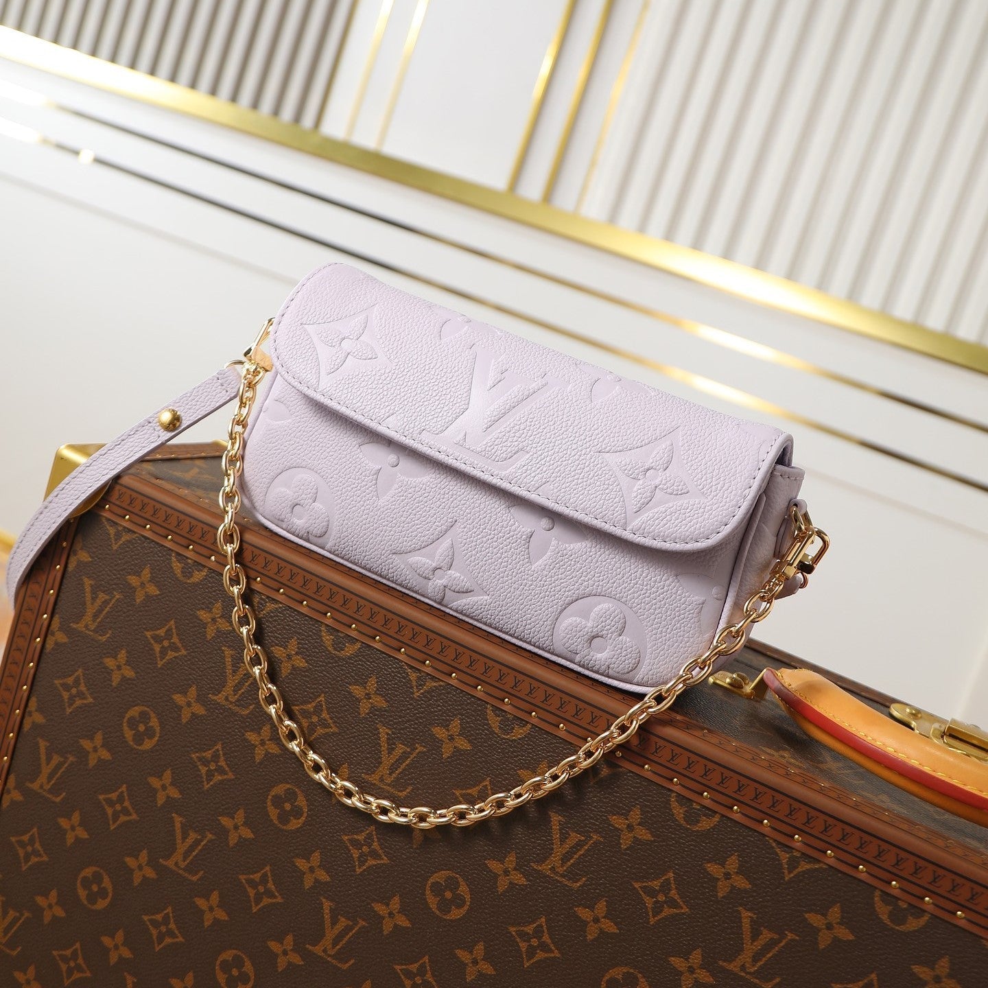 LV Wallet On Chain Ivy 23.5cm Pink Embossed Cowhide GHW mysite