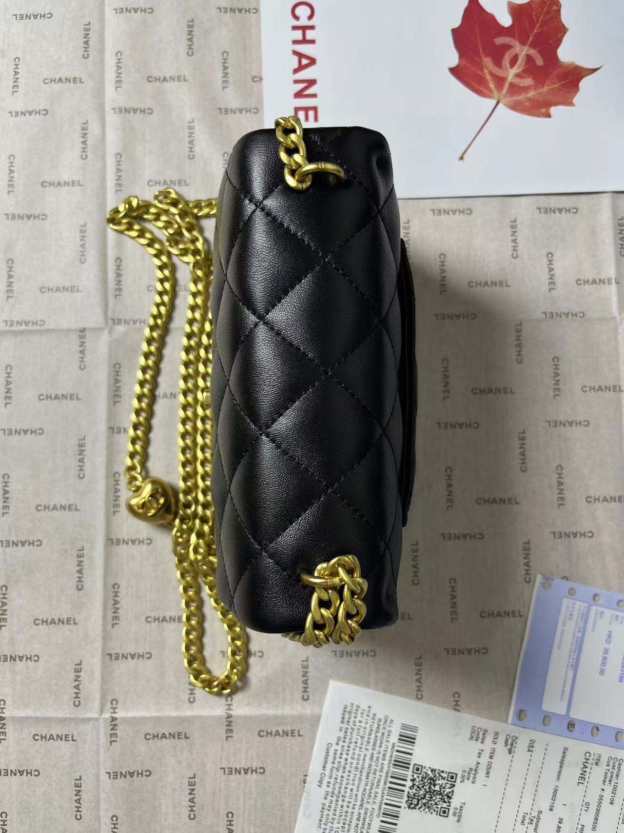 25C Mini Flap 19cm Black Lambskin Gold Heart Hardware mysite