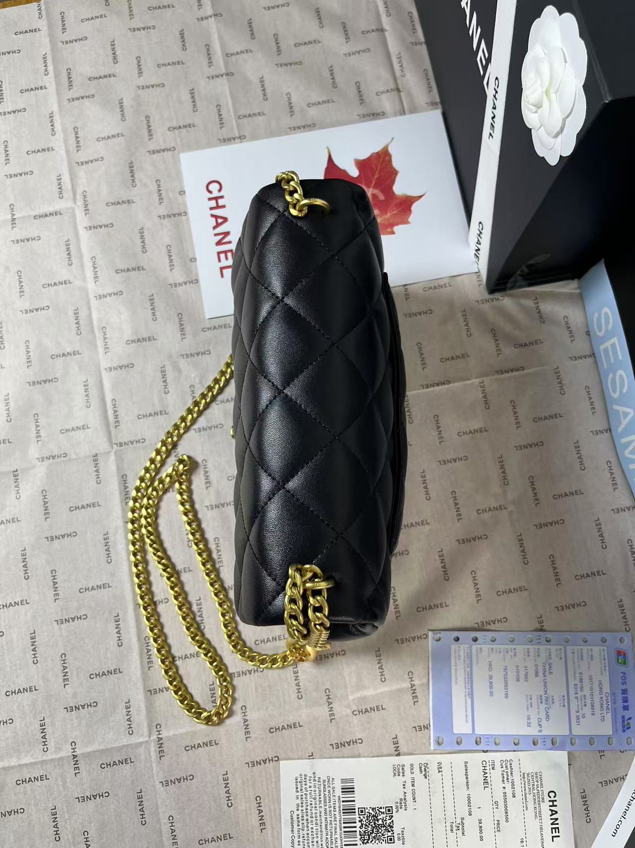 25C Mini Flap 24cm Black Lambskin Gold Heart Hardware mysite