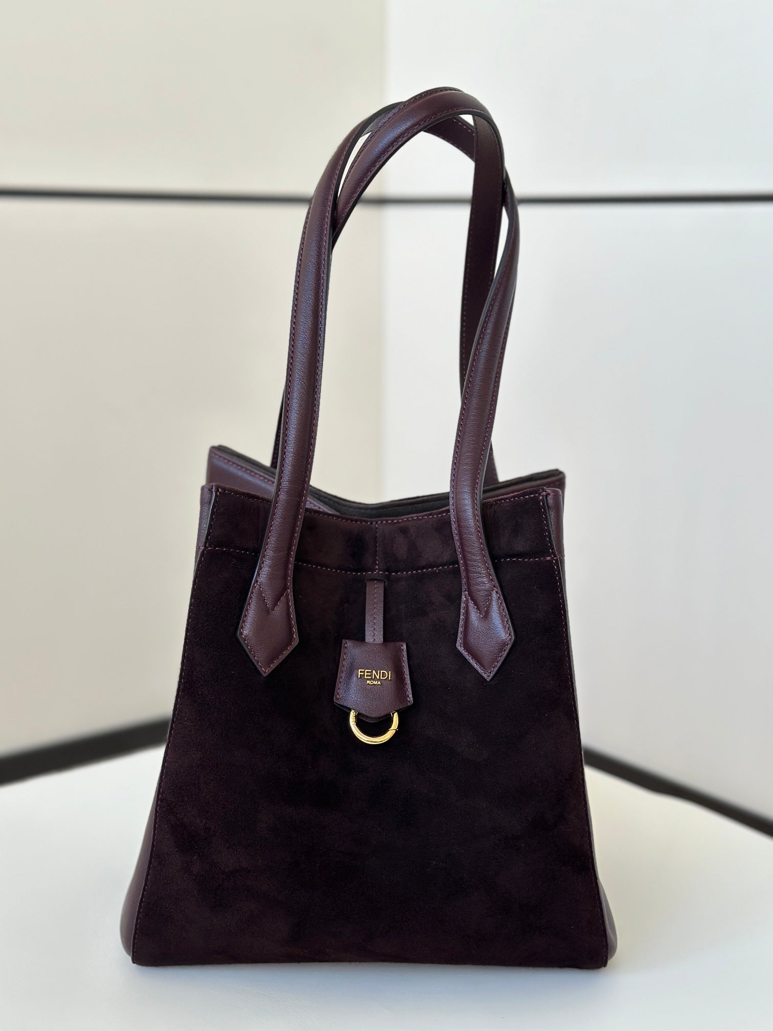 ORIGAMI MEDIUM 27 IN WINE RED LAMBSKIN AND SUEDE mysite
