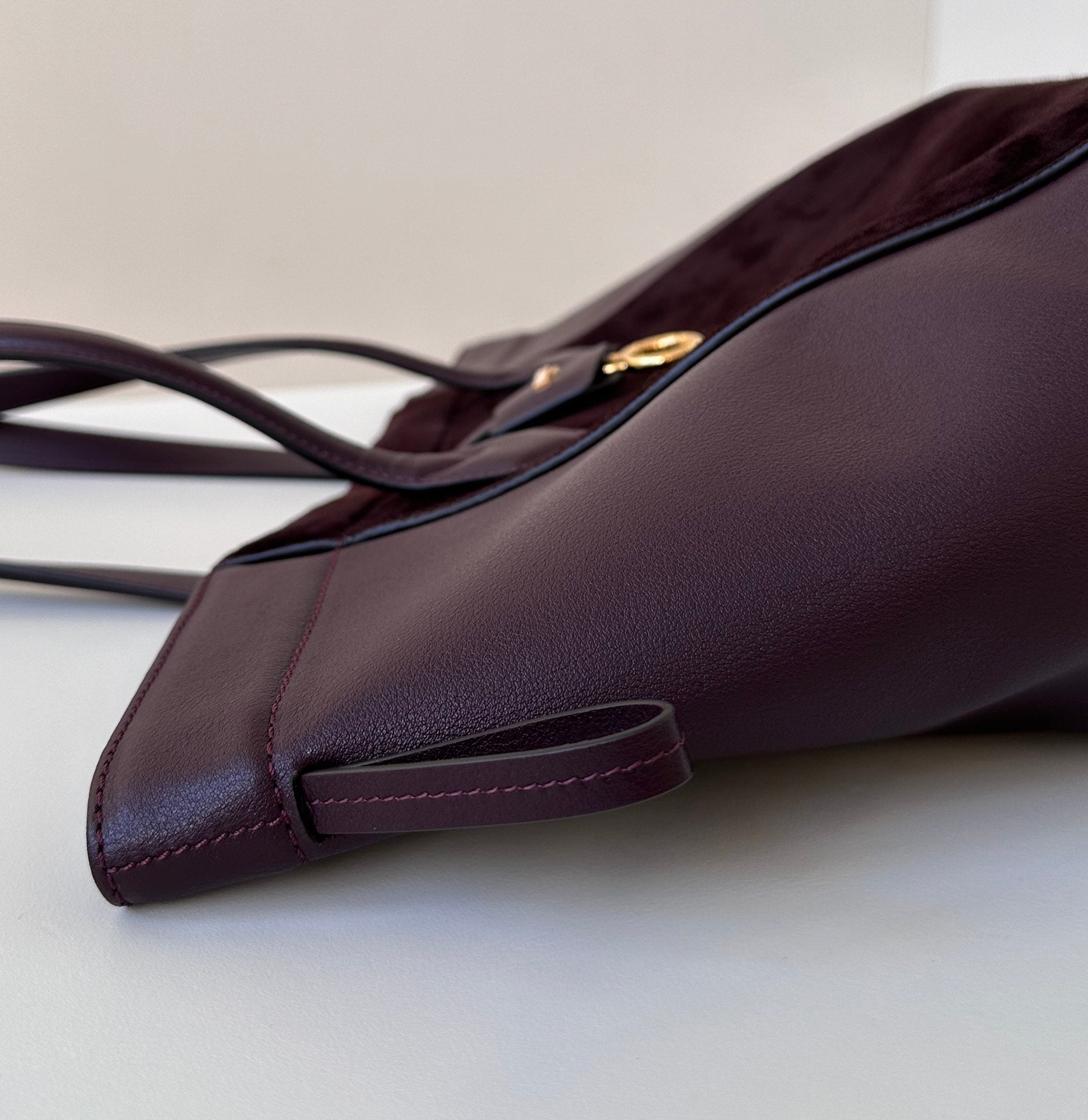 ORIGAMI MEDIUM 27 IN WINE RED LAMBSKIN AND SUEDE mysite