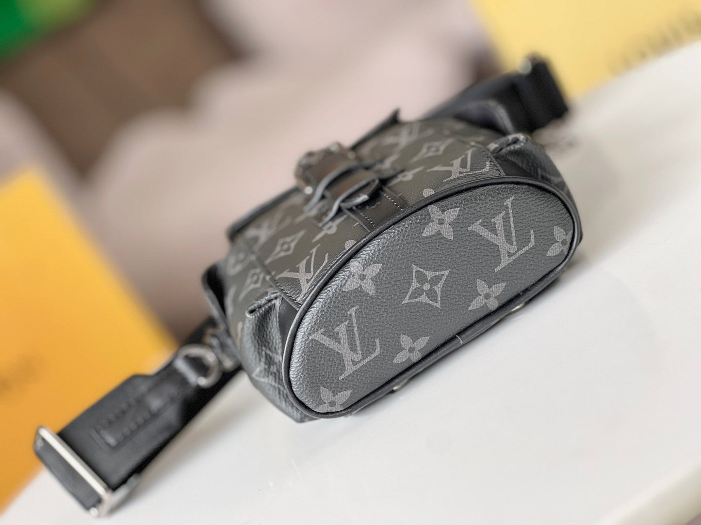 LV 24 Nano Christopher Handbag Black Monogram Eclipse Canvas mysite