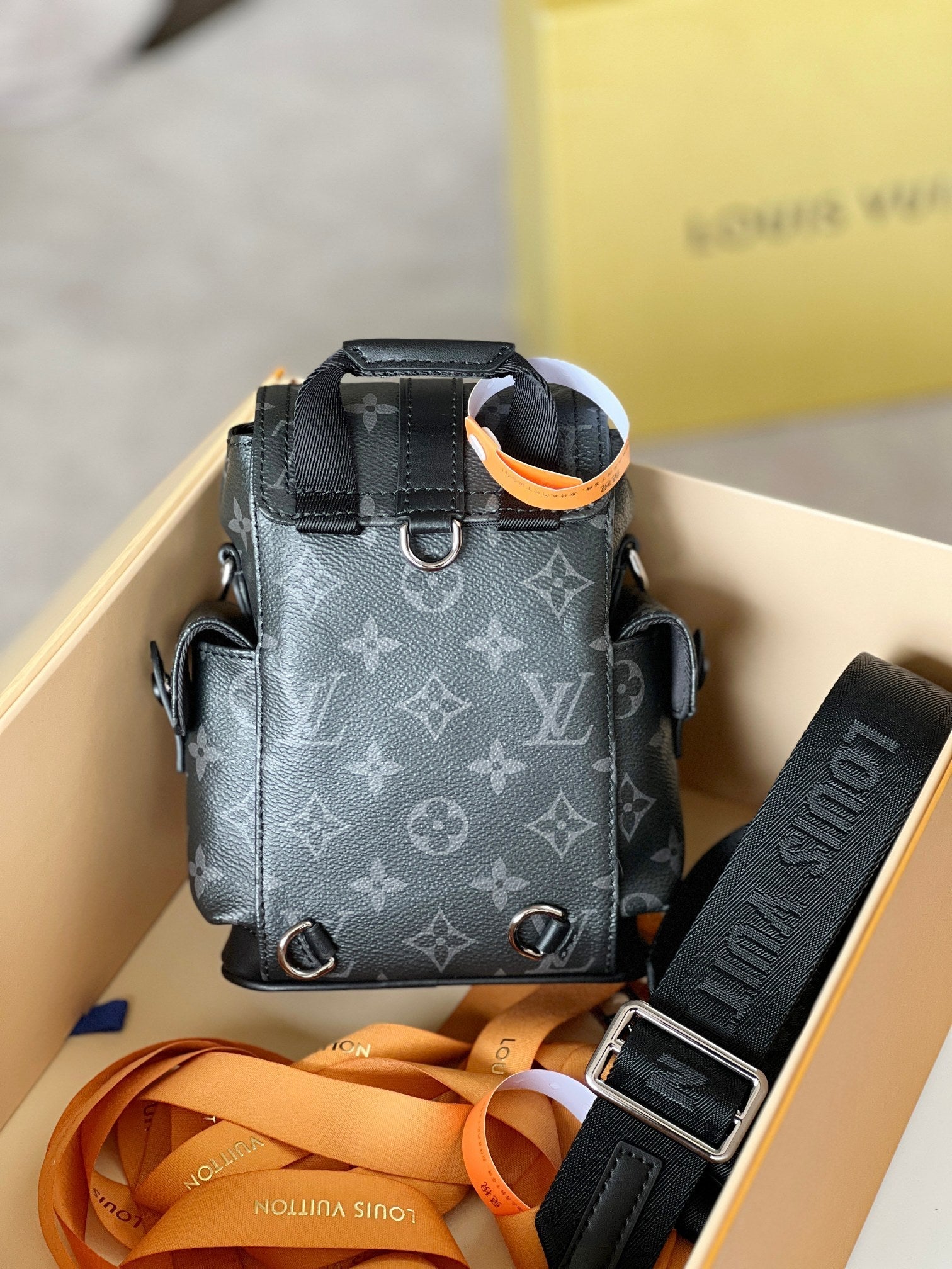 LV 24 Nano Christopher Handbag Black Monogram Eclipse Canvas mysite