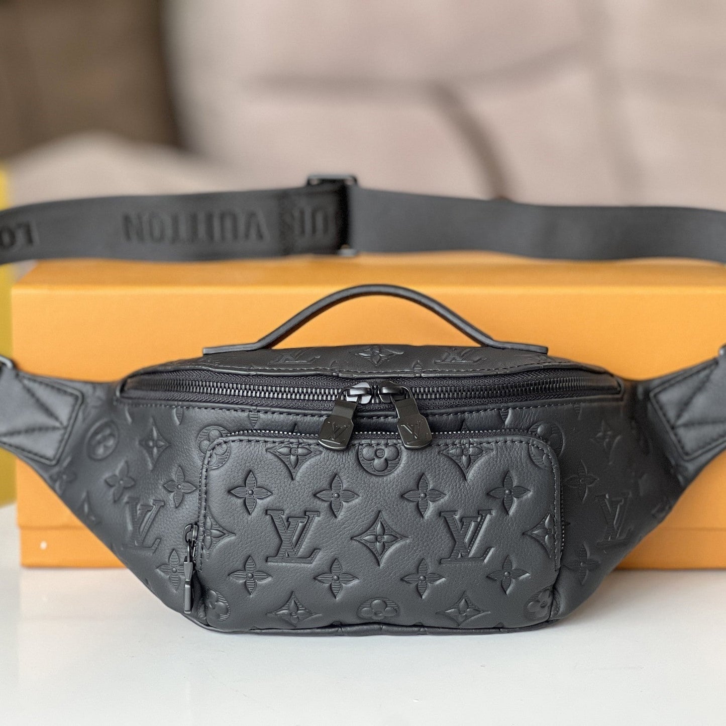 LV Rush Bumbag Black Monogram Shadow calfskin mysite