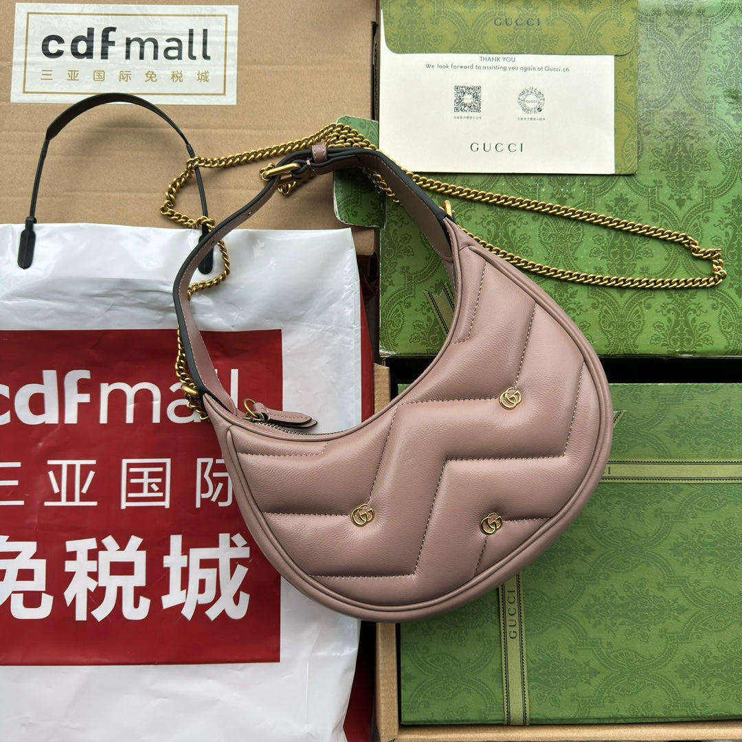 gg marmont half-moon shaped 21cm nude calfskin gold hardware mysite