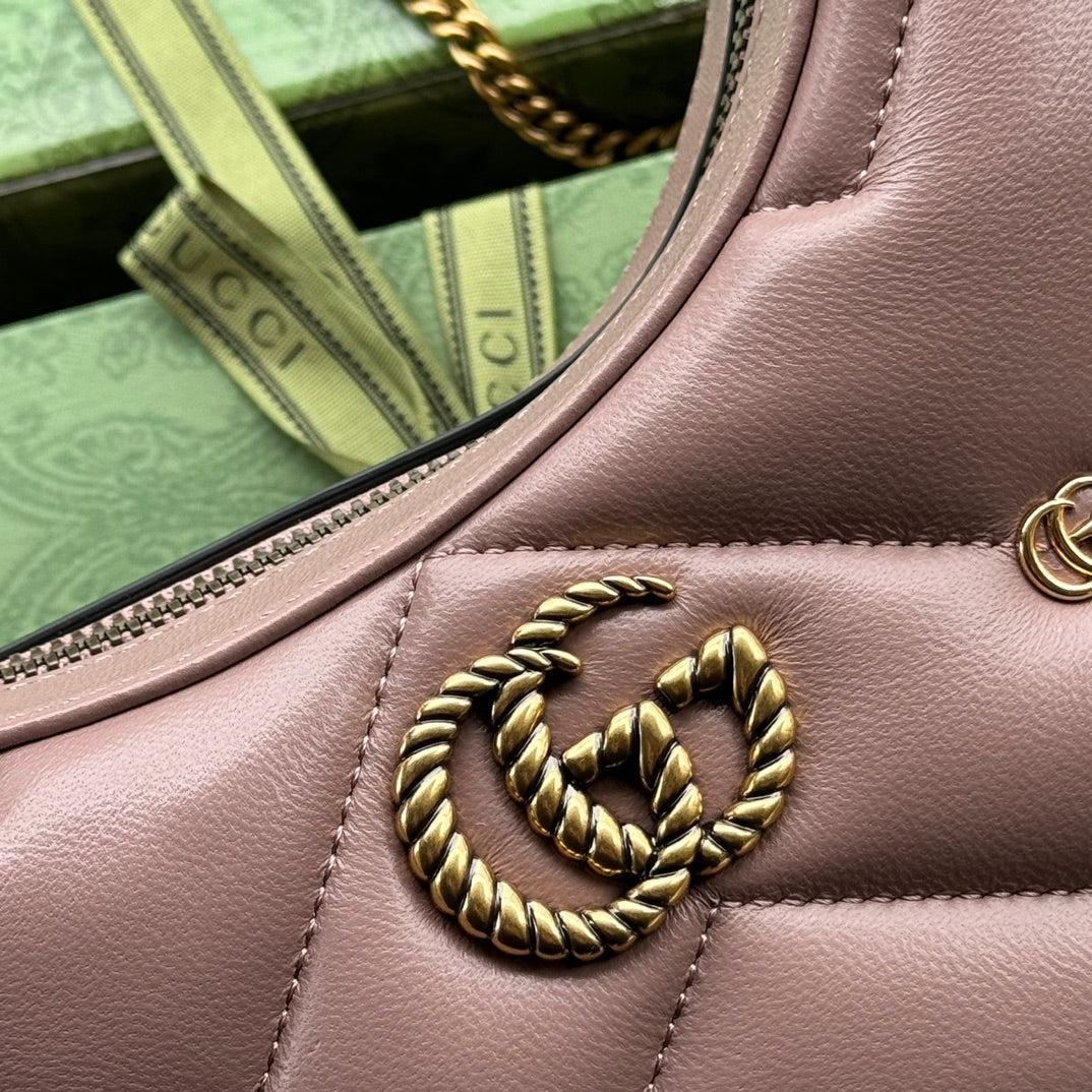 gg marmont half-moon shaped 21cm nude calfskin gold hardware mysite