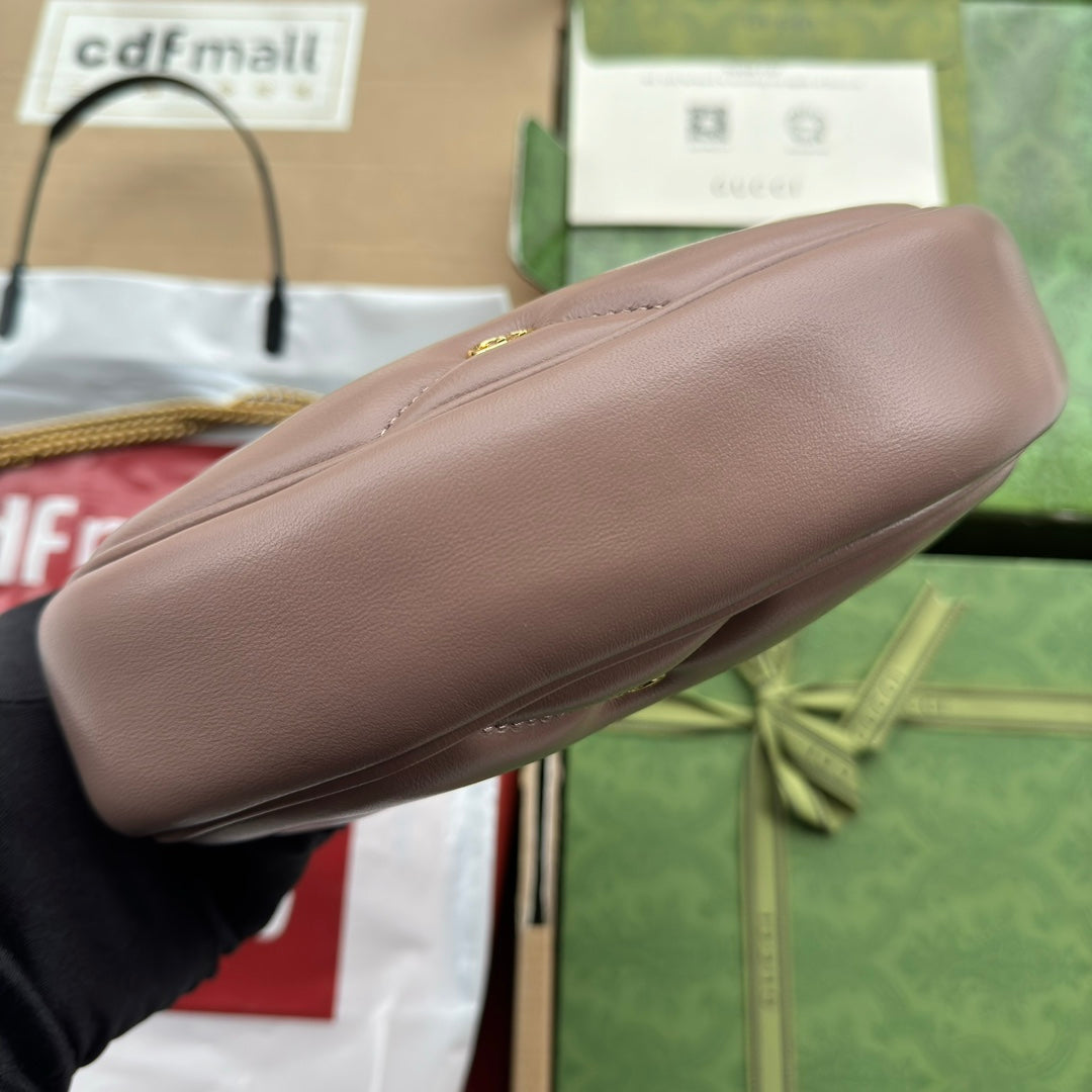 gg marmont half-moon shaped 21cm nude calfskin gold hardware mysite