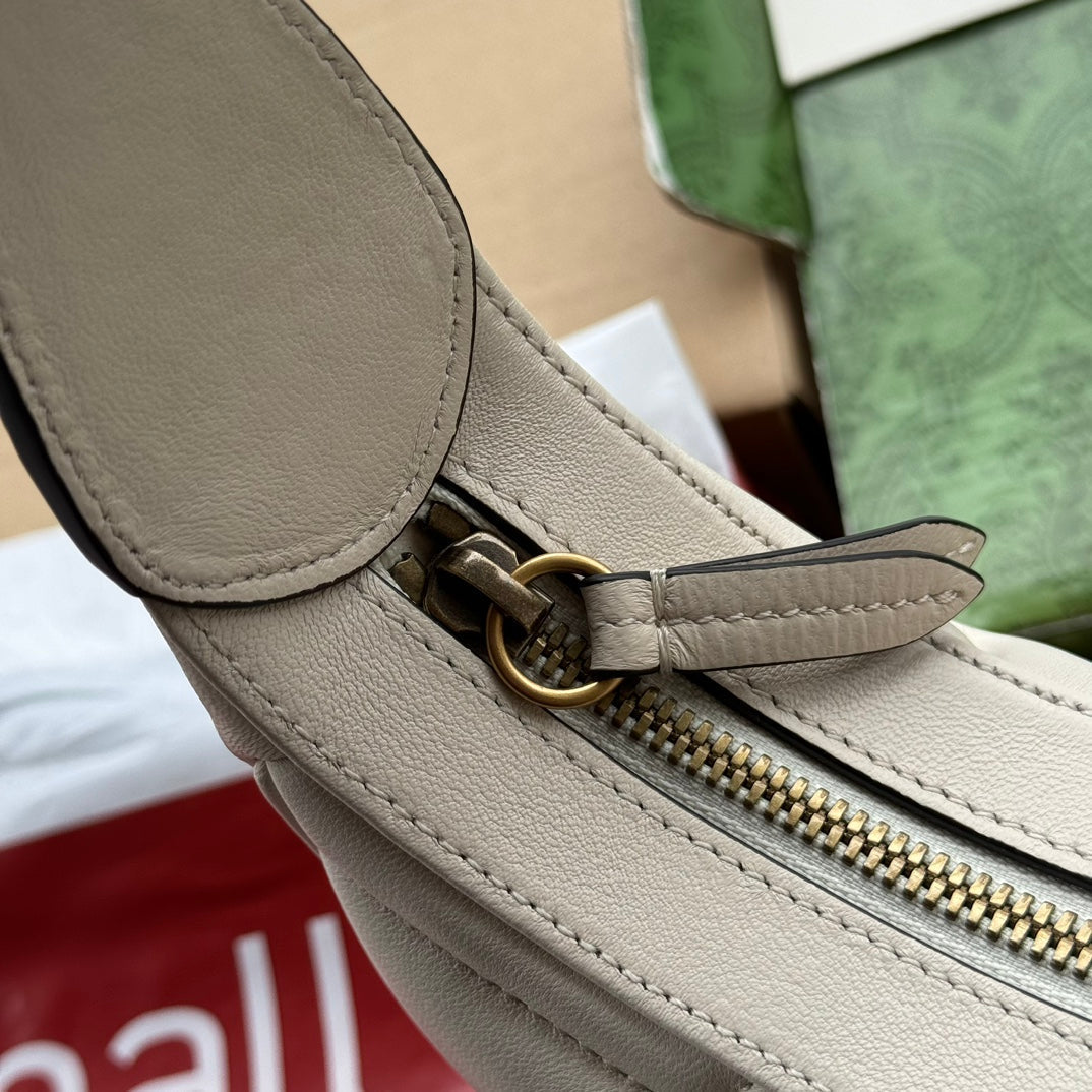 gg marmont half-moon shaped 21cm white calfskin gold hardware mysite