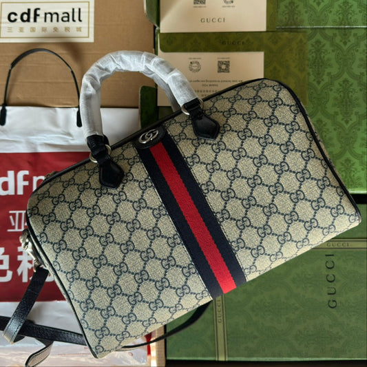 Gucci Ophidia Bag Beige mix Blue Canvas 240088 mysite