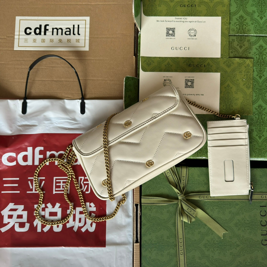 gg marmont 21cm white calfskin double g stud gold hardware mysite