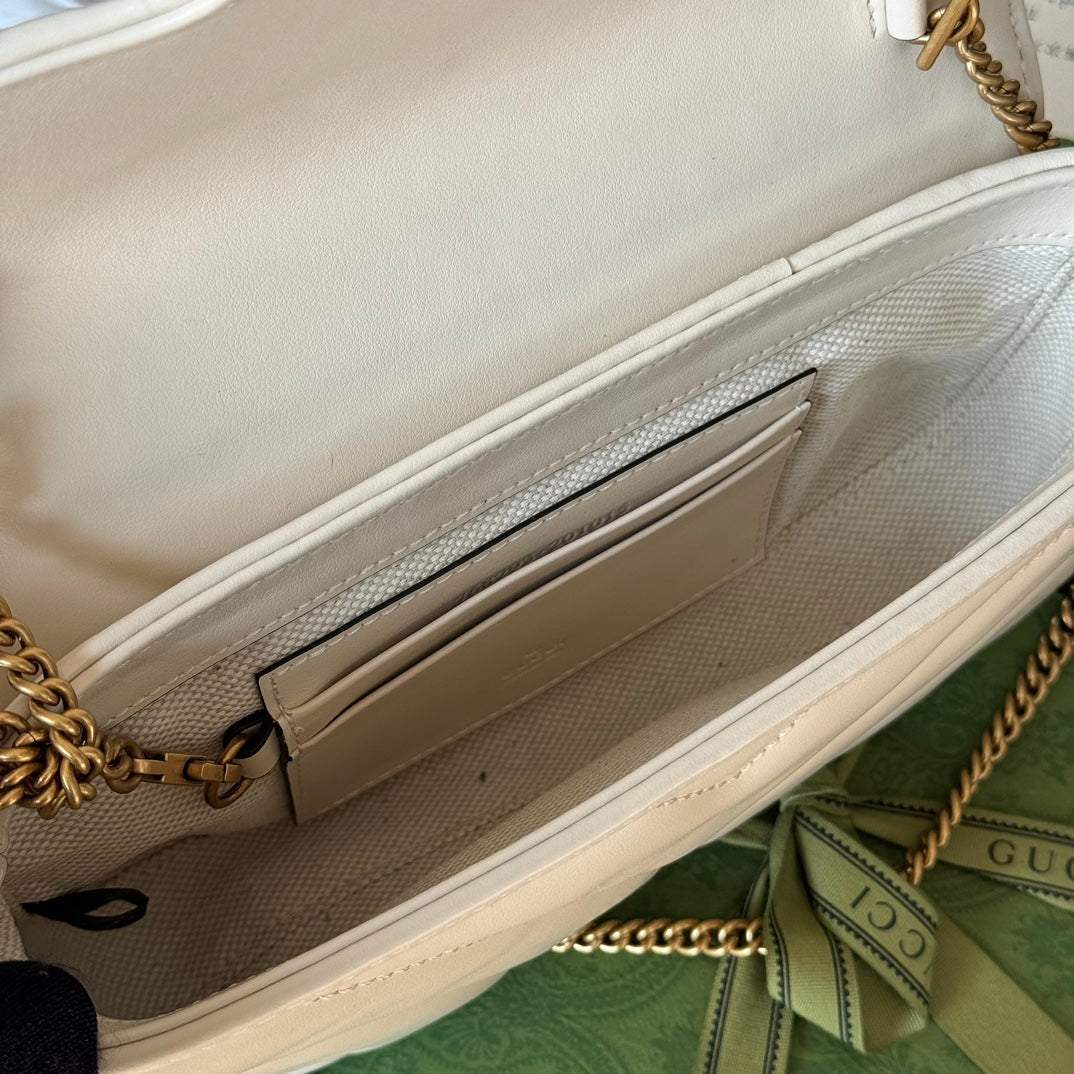 gg marmont 21cm white calfskin double g stud gold hardware mysite