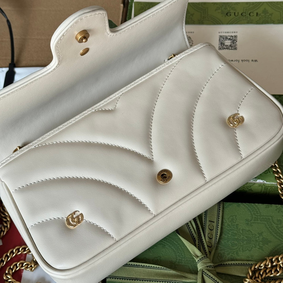 gg marmont 21cm white calfskin double g stud gold hardware mysite