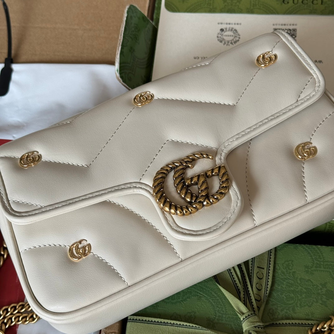gg marmont 21cm white calfskin double g stud gold hardware mysite