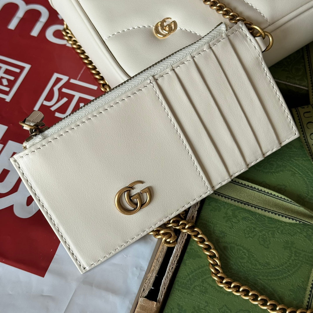 gg marmont 21cm white calfskin double g stud gold hardware mysite