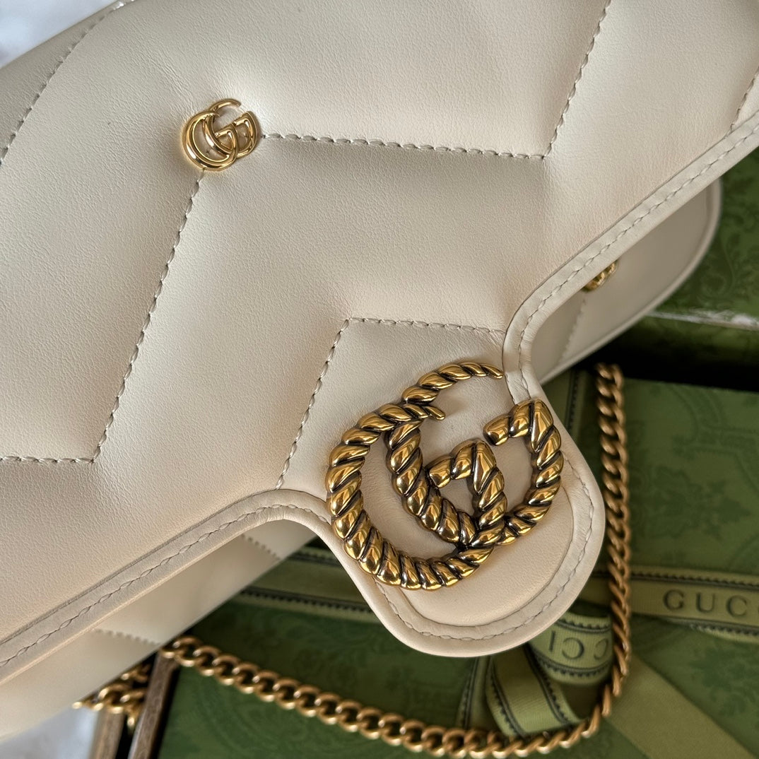 gg marmont 21cm white calfskin double g stud gold hardware mysite