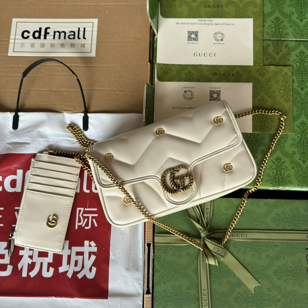 gg marmont 21cm white calfskin double g stud gold hardware mysite