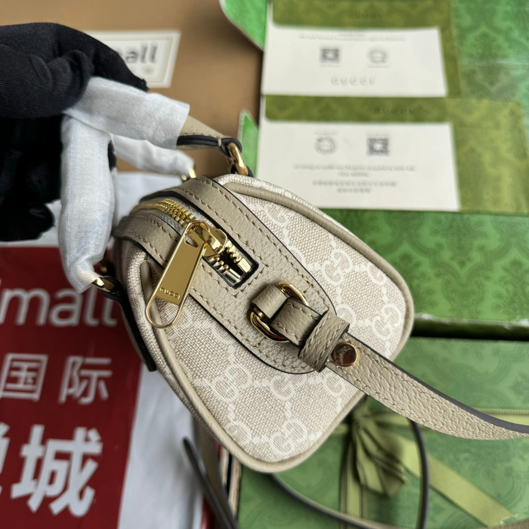 Gucci Ophidia 16.5 Bag Beige Canvas Leather 240093 mysite