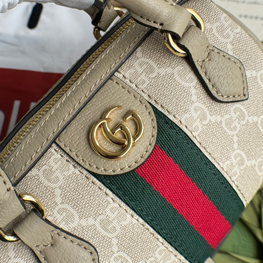 Gucci Ophidia 16.5 Bag Beige Canvas Leather 240093 mysite
